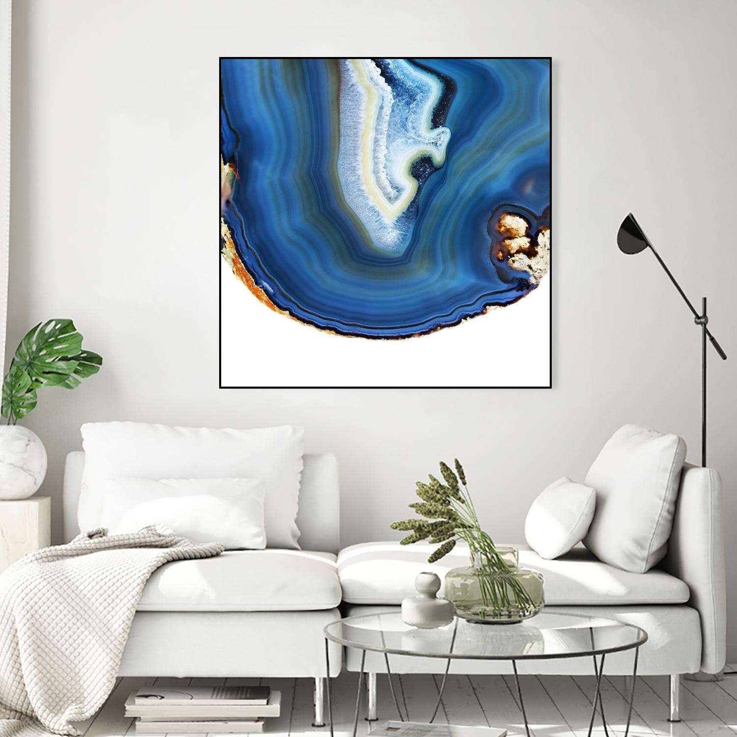 Cobalt Blue Agate A by GI ArtLab on GIANT ART - white abstract