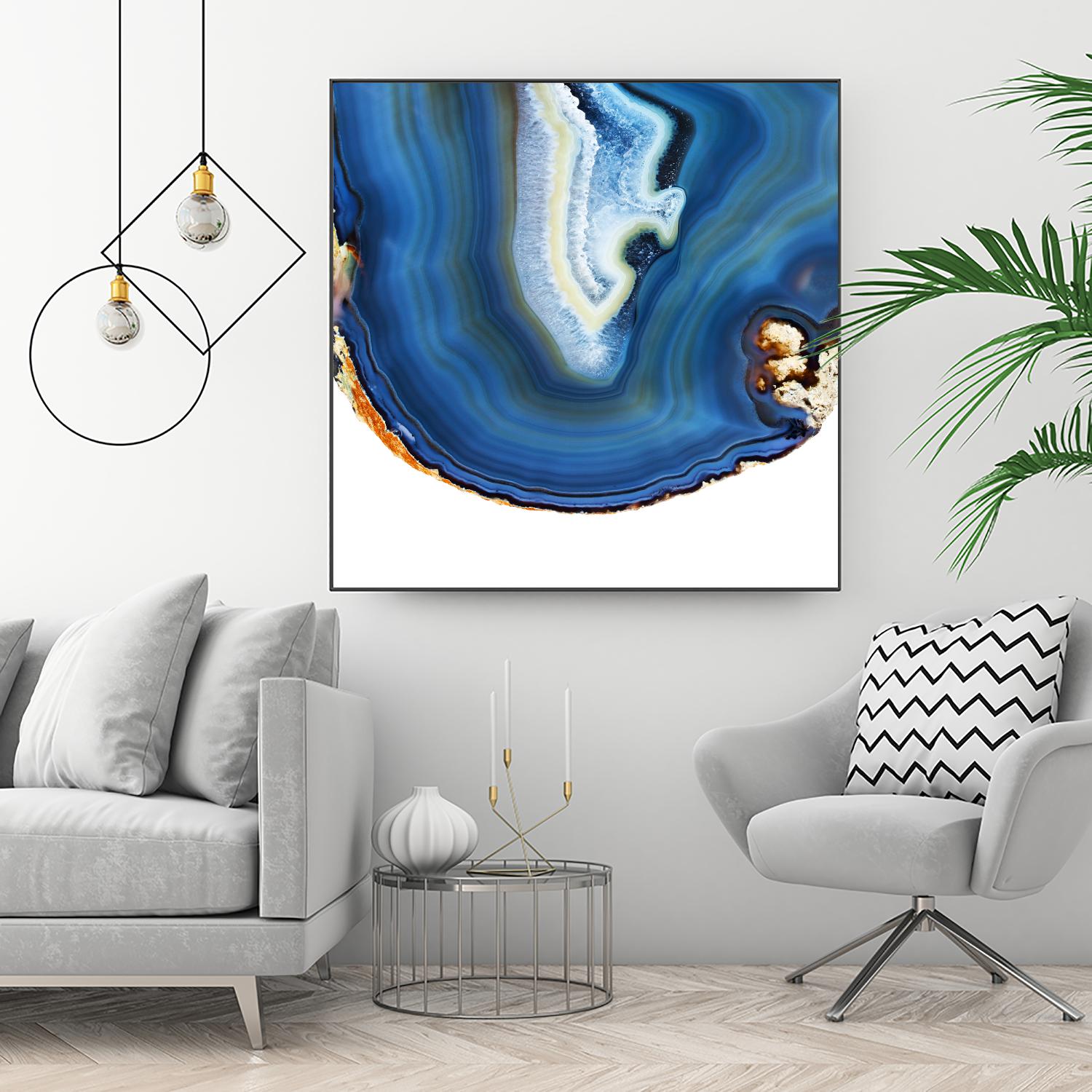 Cobalt Blue Agate A by GI ArtLab on GIANT ART - white abstract