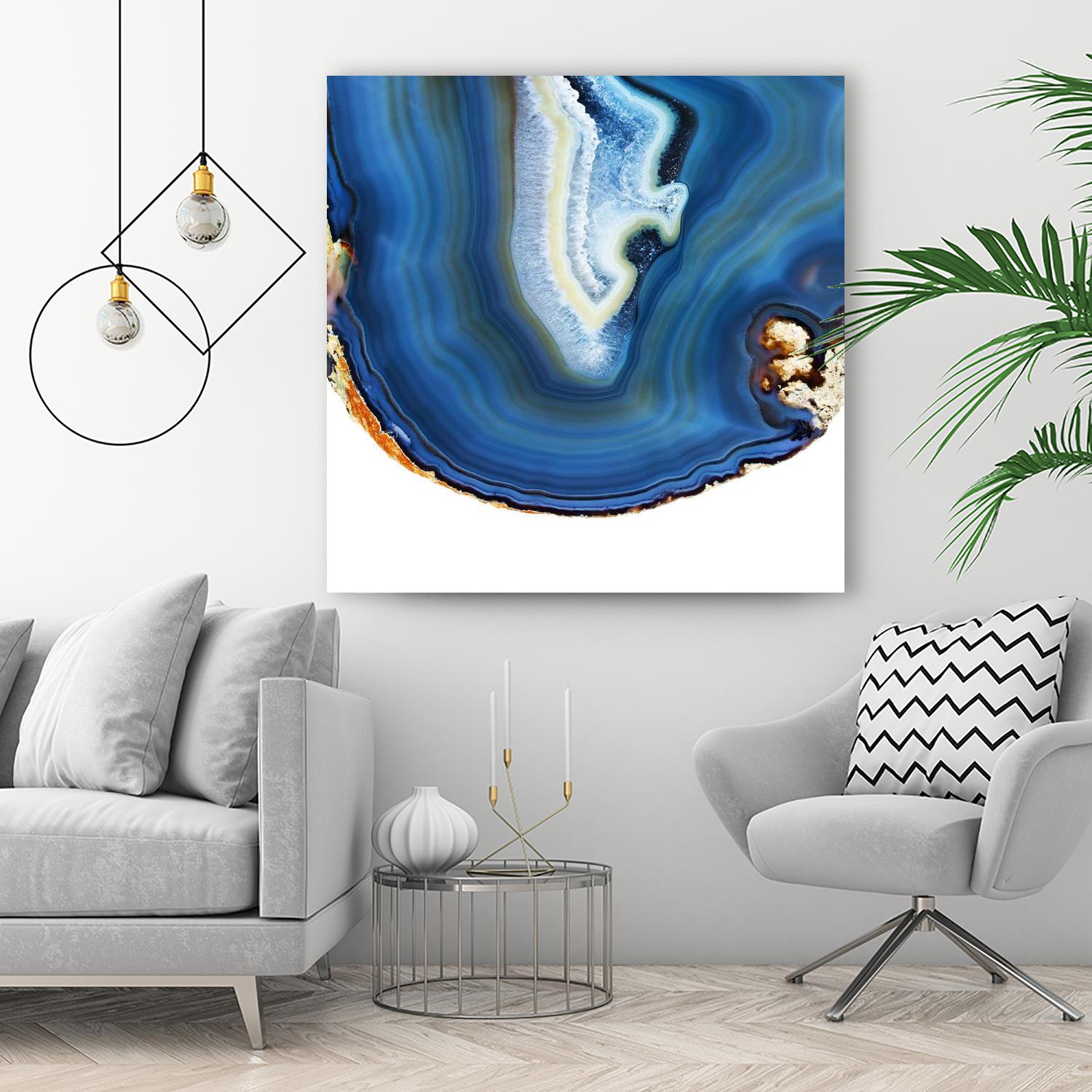 Cobalt Blue Agate A by GI ArtLab on GIANT ART - white abstract