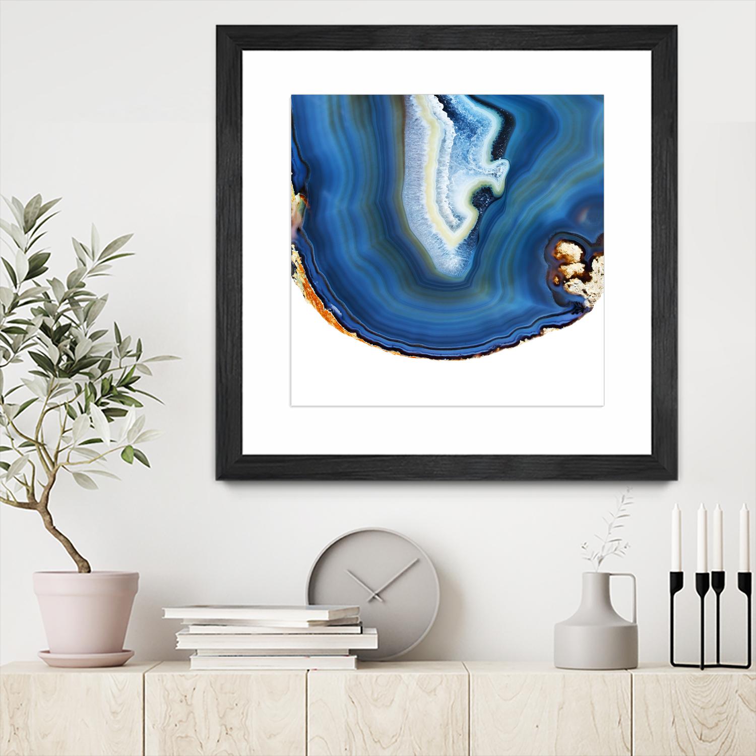 Cobalt Blue Agate A by GI ArtLab on GIANT ART - white abstract