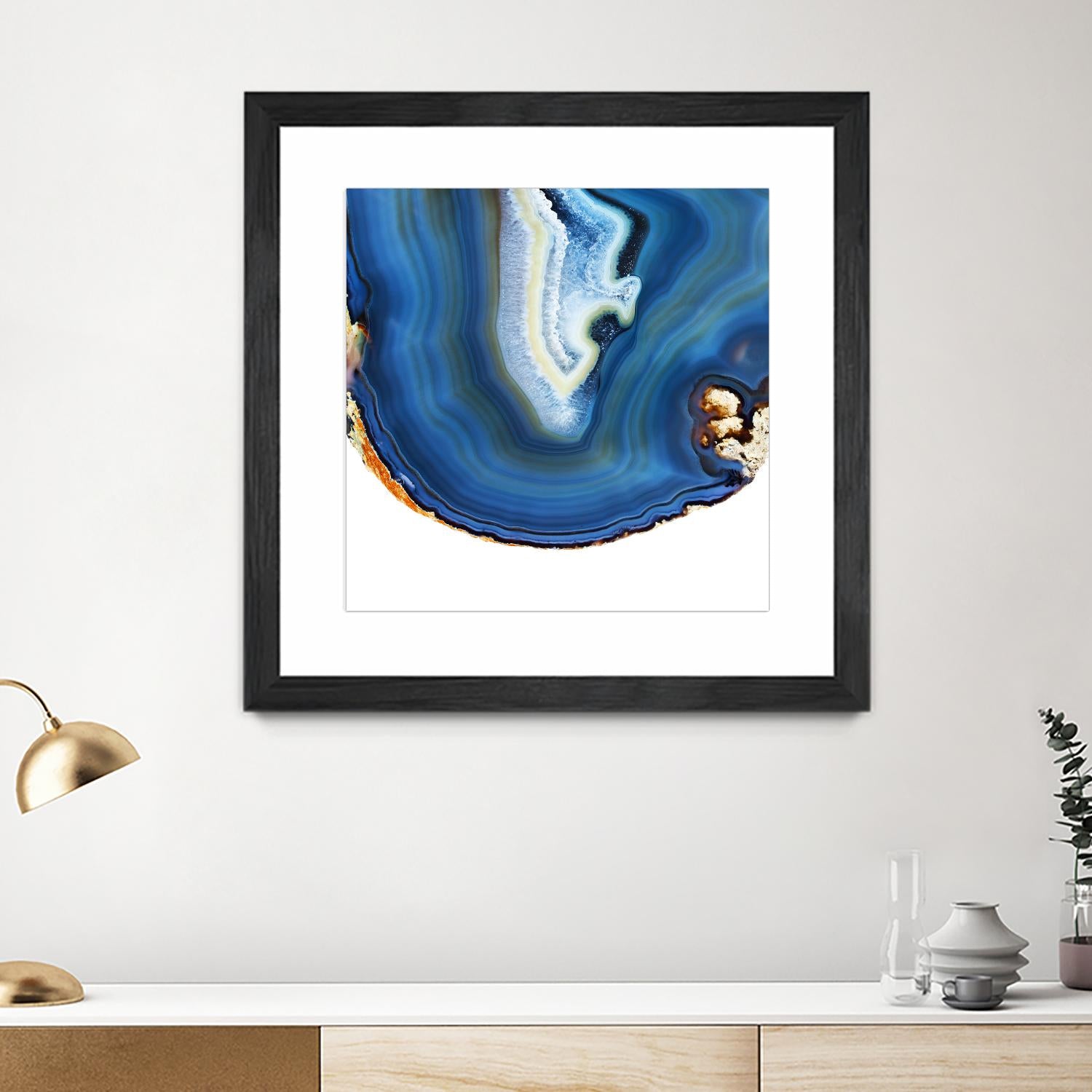Cobalt Blue Agate A by GI ArtLab on GIANT ART - white abstract