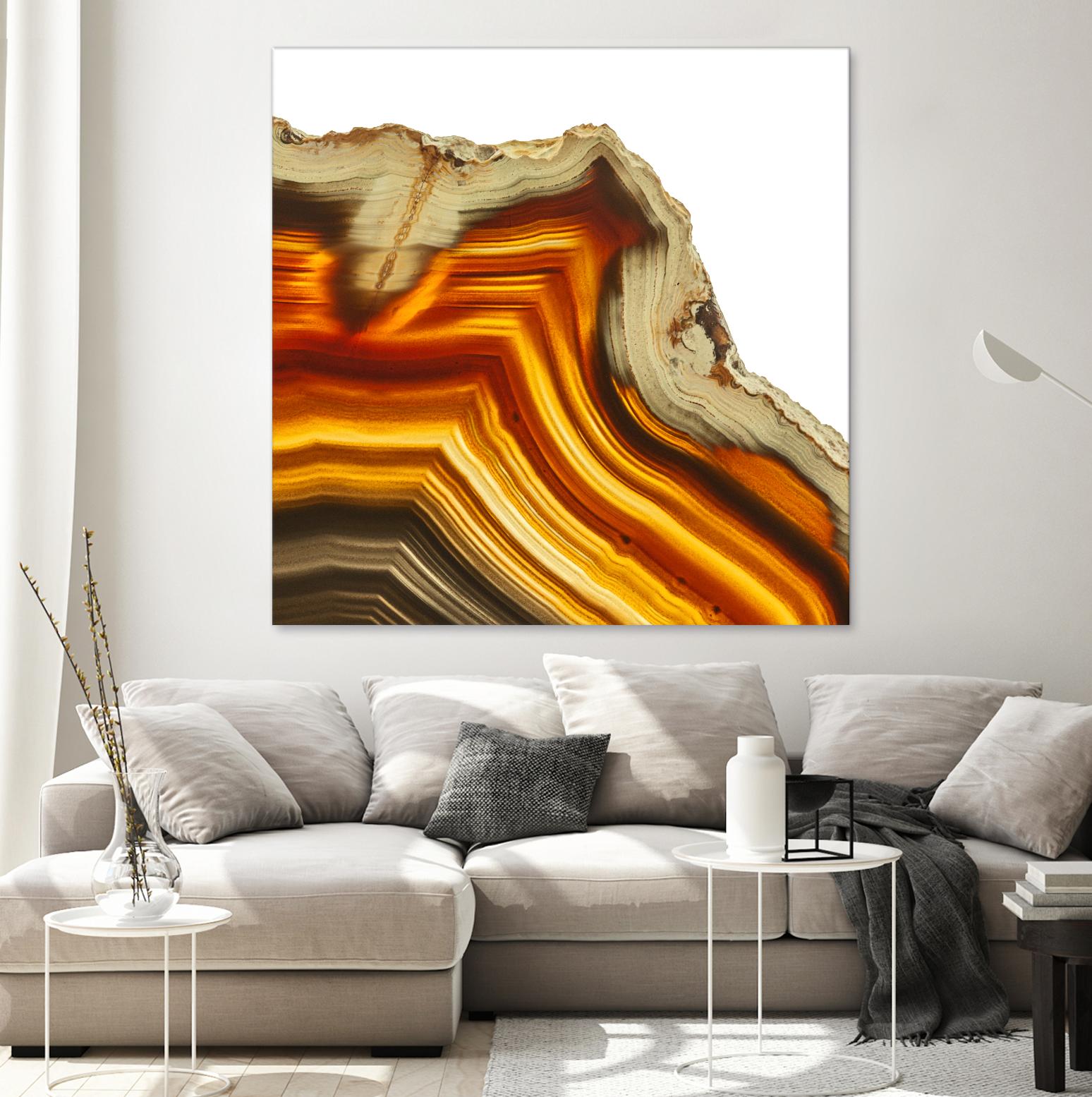 Cadmium Orange Agate A by GI ArtLab on GIANT ART - white abstract