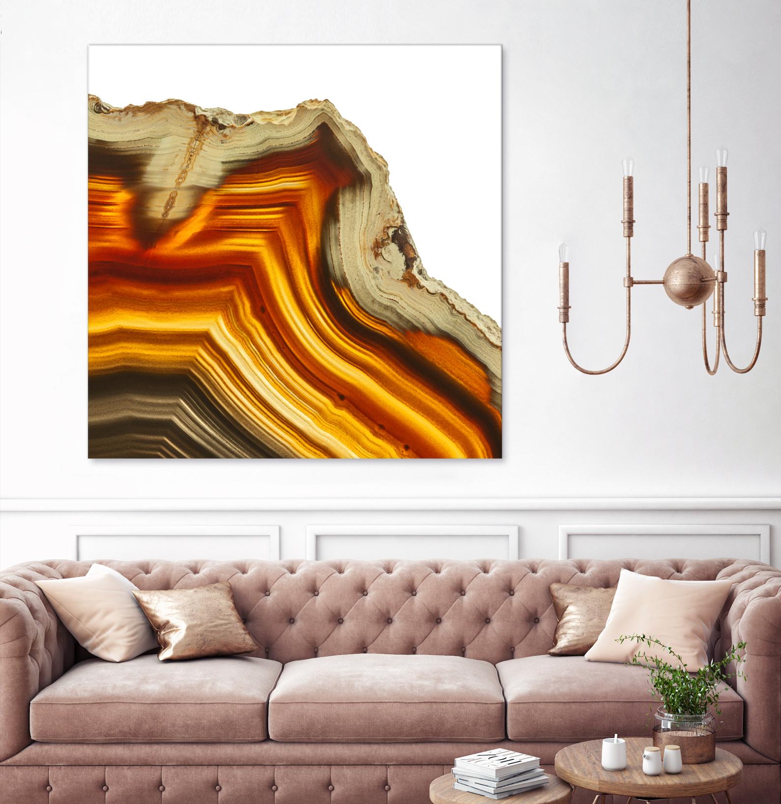 Cadmium Orange Agate A by GI ArtLab on GIANT ART - white abstract