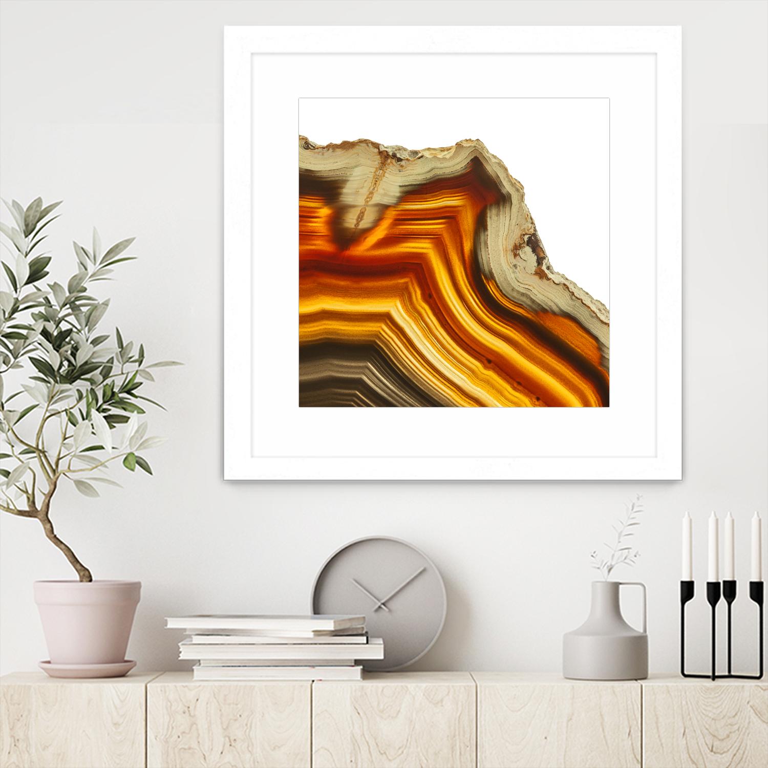 Cadmium Orange Agate A by GI ArtLab on GIANT ART - white abstract