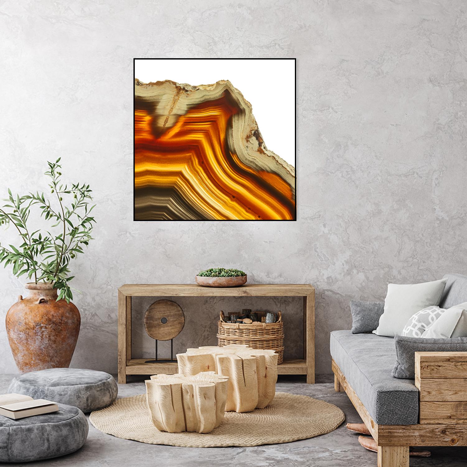Cadmium Orange Agate A by GI ArtLab on GIANT ART - white abstract
