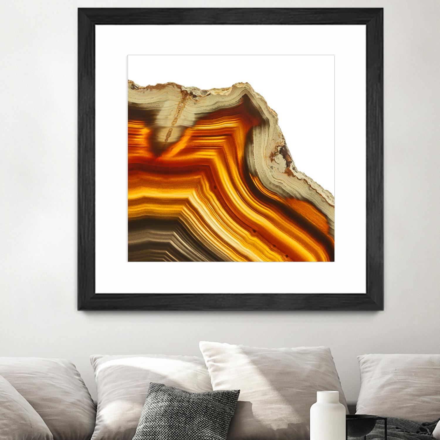Cadmium Orange Agate A by GI ArtLab on GIANT ART - white abstract