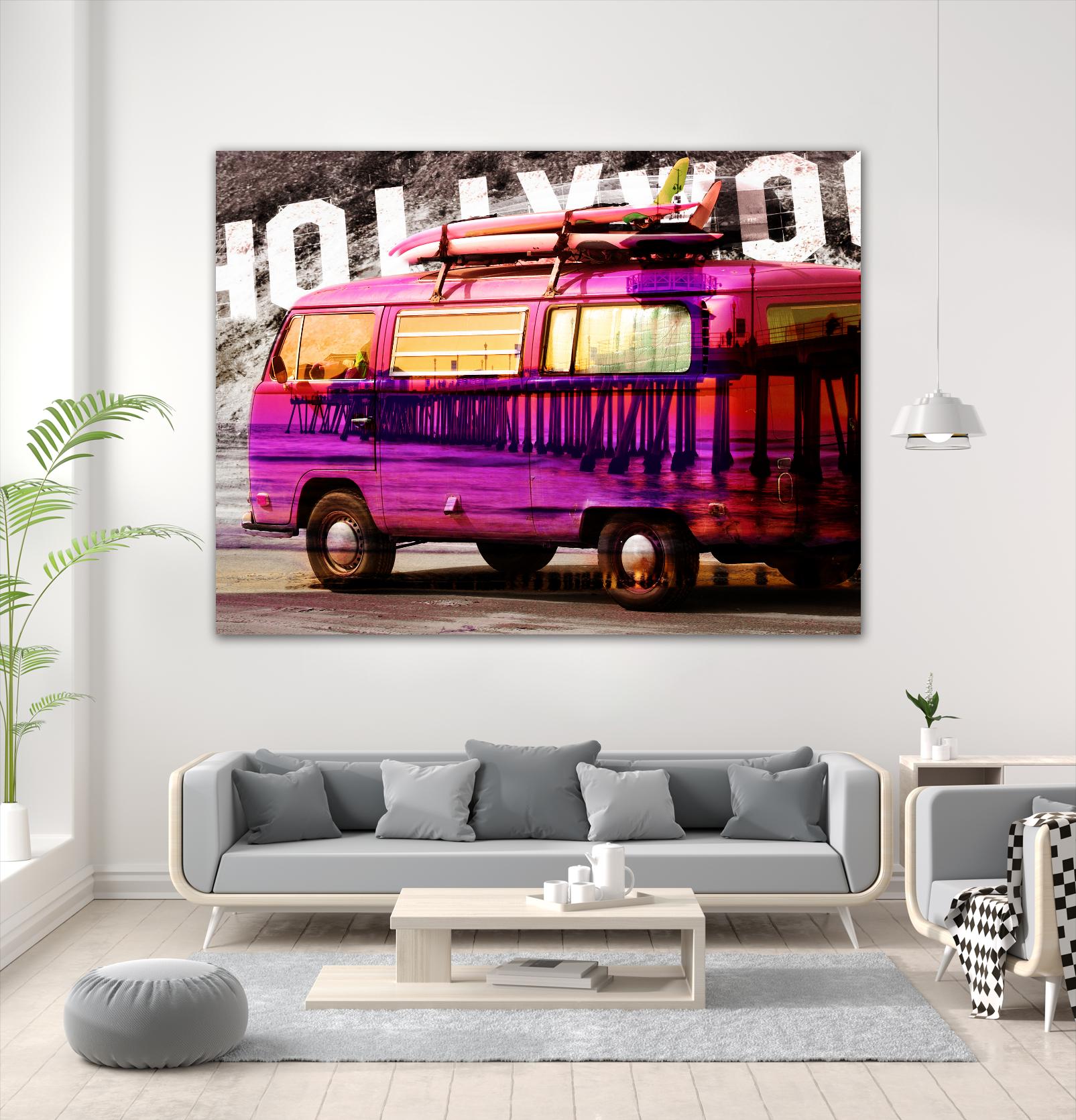 Hollywood Van by GI ArtLab on GIANT ART - yellow city scene