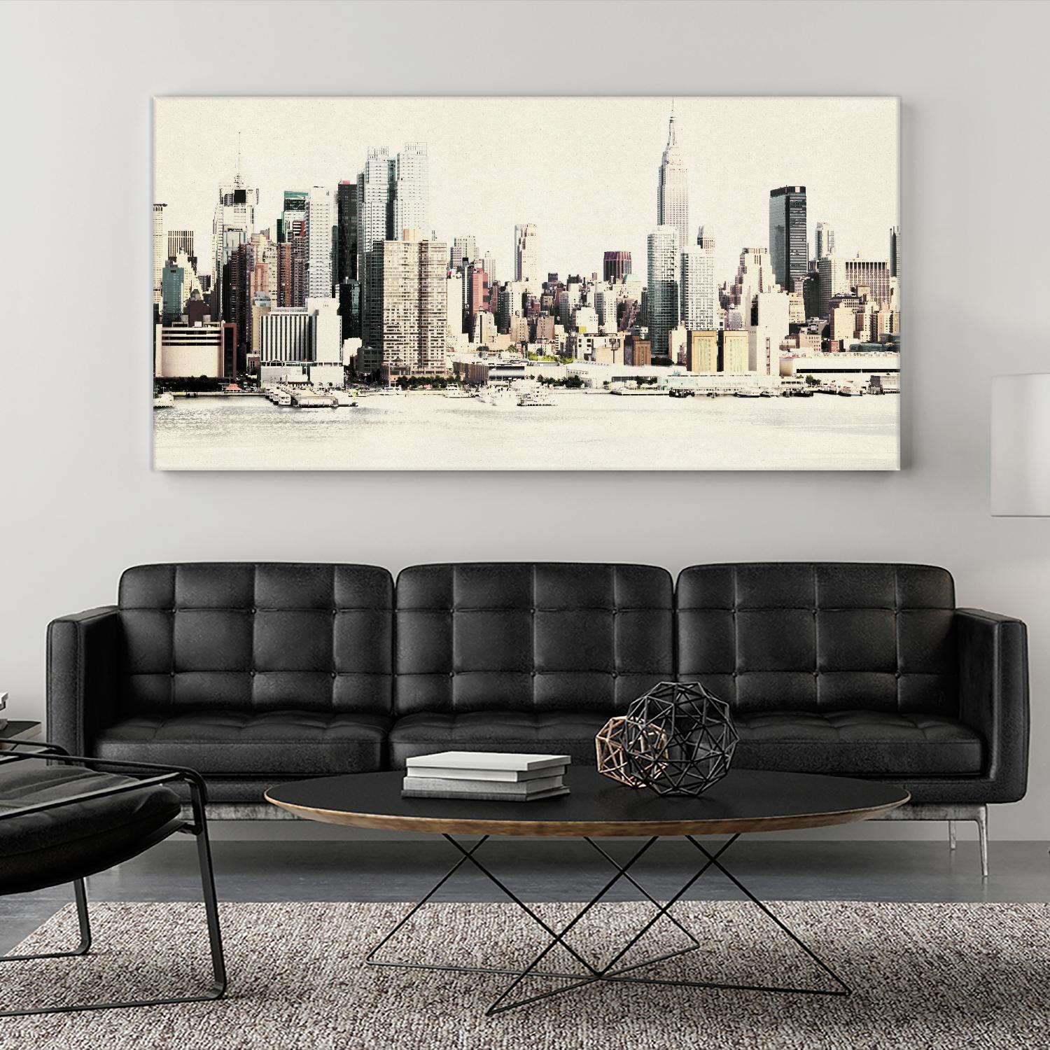 New York Waterfront A by GI ArtLab on GIANT ART - black city scene