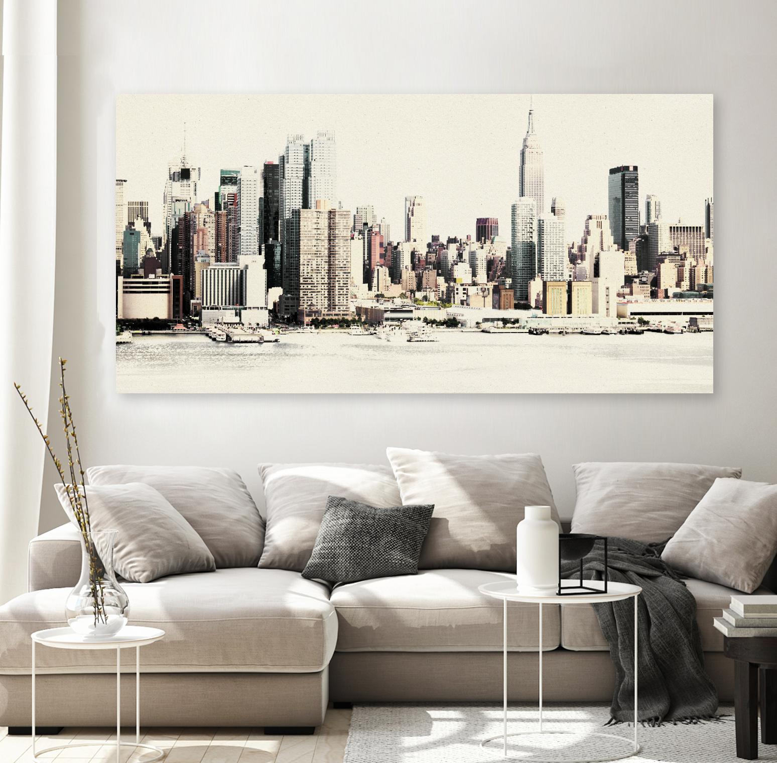 New York Waterfront A by GI ArtLab on GIANT ART - black city scene