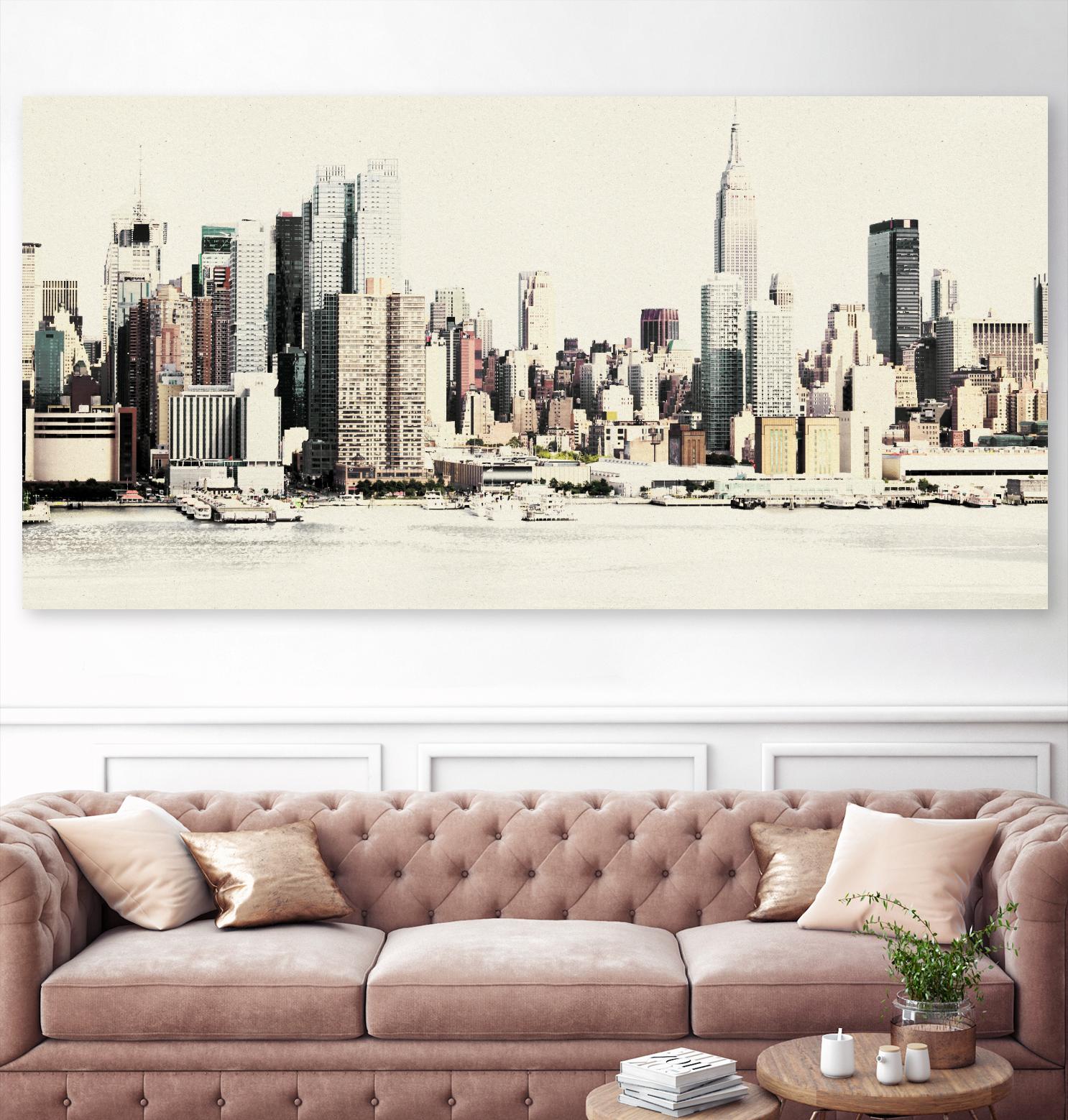 New York Waterfront A by GI ArtLab on GIANT ART - black city scene