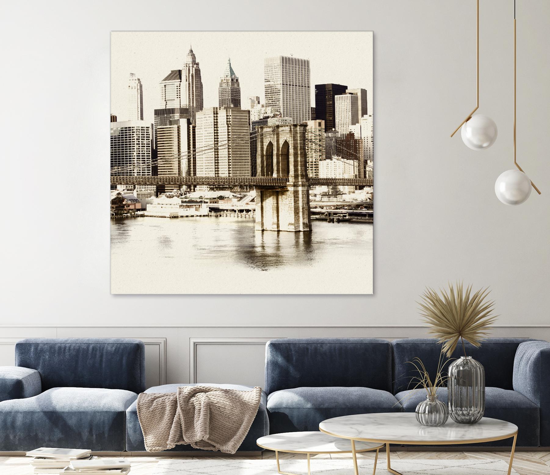 New York Waterfront B by GI ArtLab on GIANT ART - black city scene