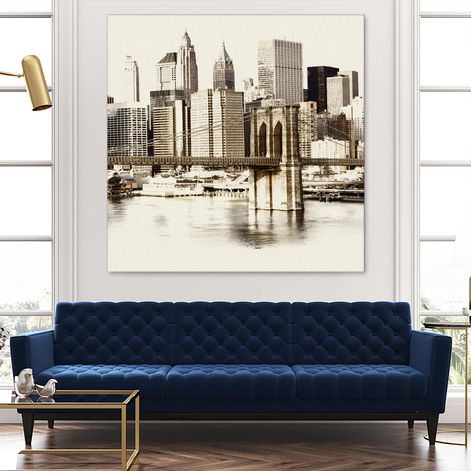 New York Waterfront B by GI ArtLab on GIANT ART - black city scene