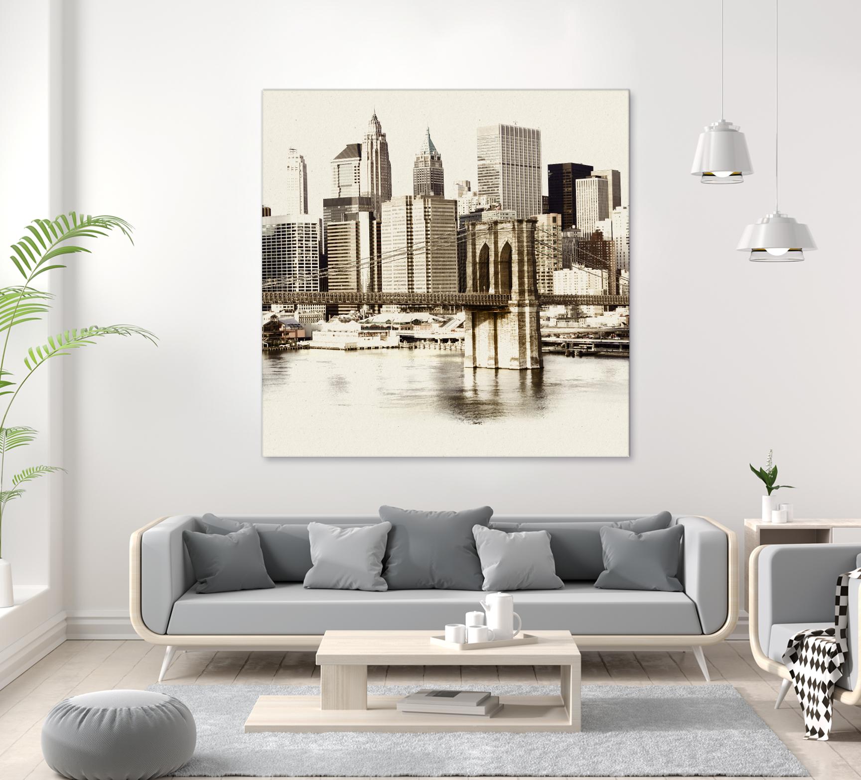 New York Waterfront B by GI ArtLab on GIANT ART - black city scene