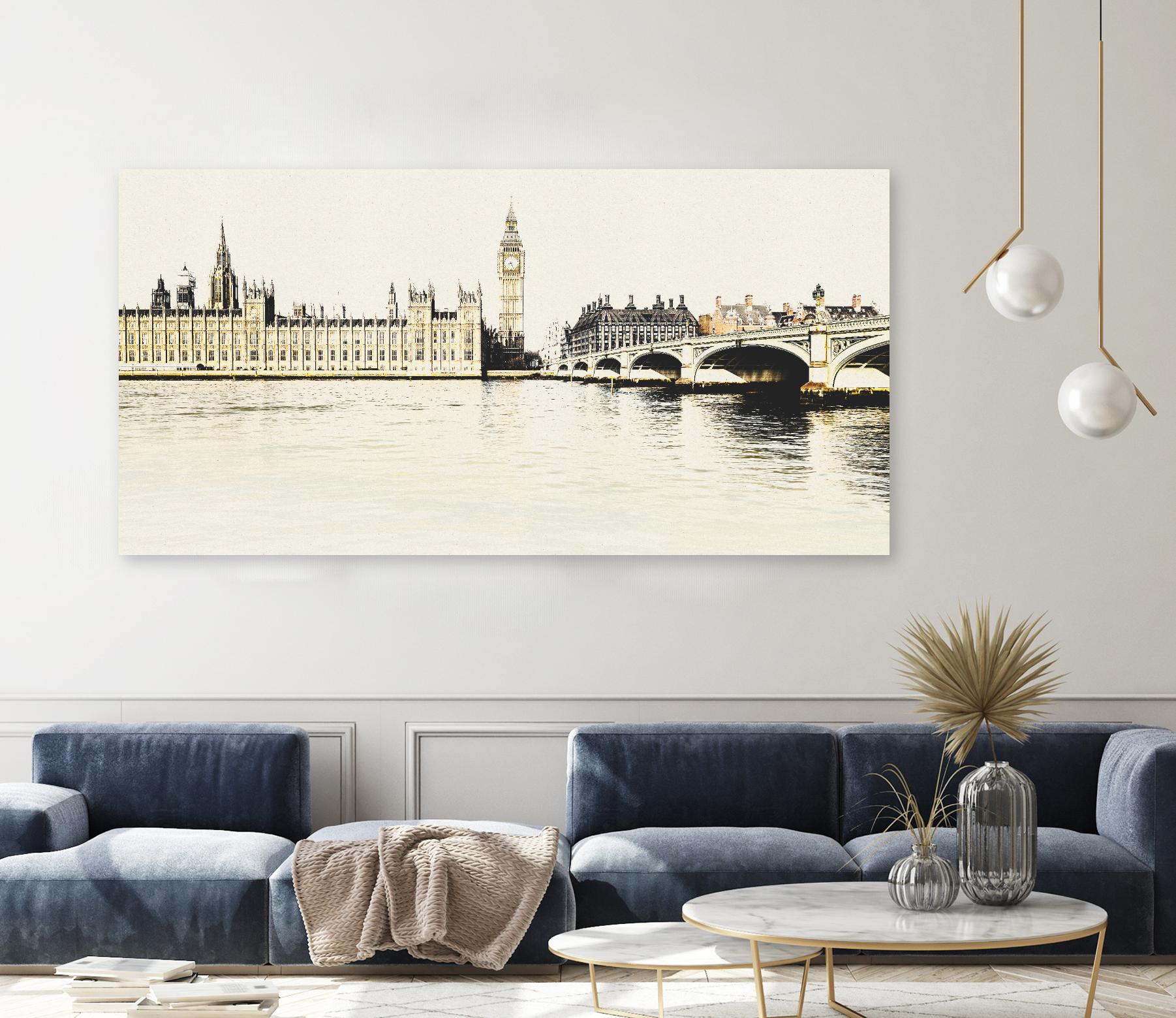 London Waterfront A by GI ArtLab on GIANT ART - black city scene