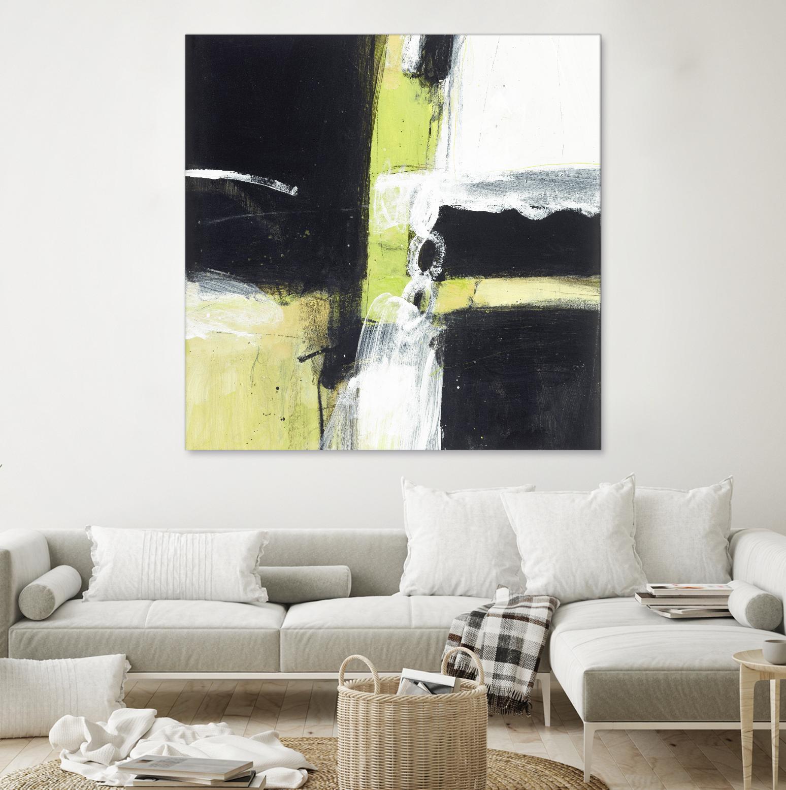 Confluence D by JB Hall on GIANT ART - green abstract