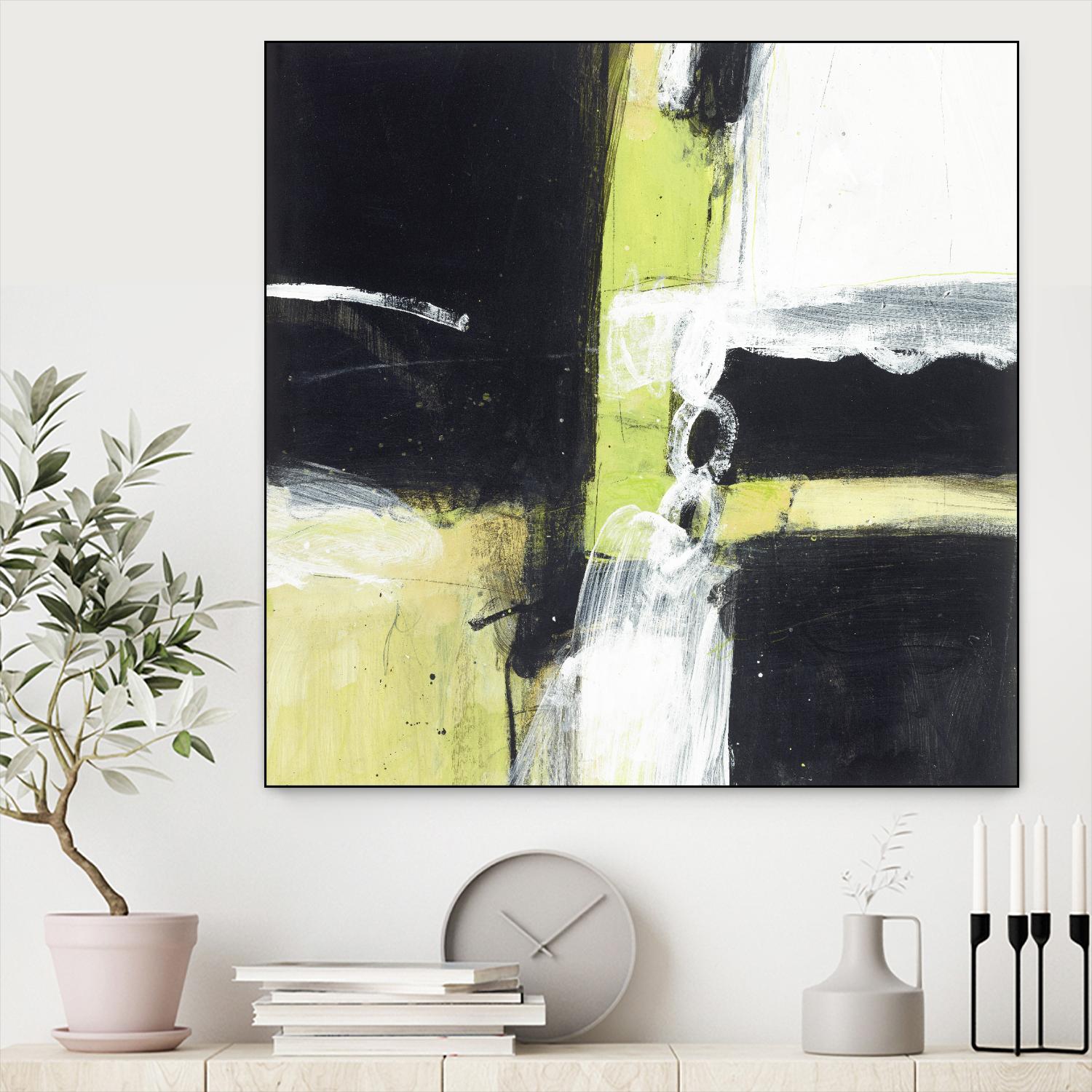 Confluence D by JB Hall on GIANT ART - green abstract