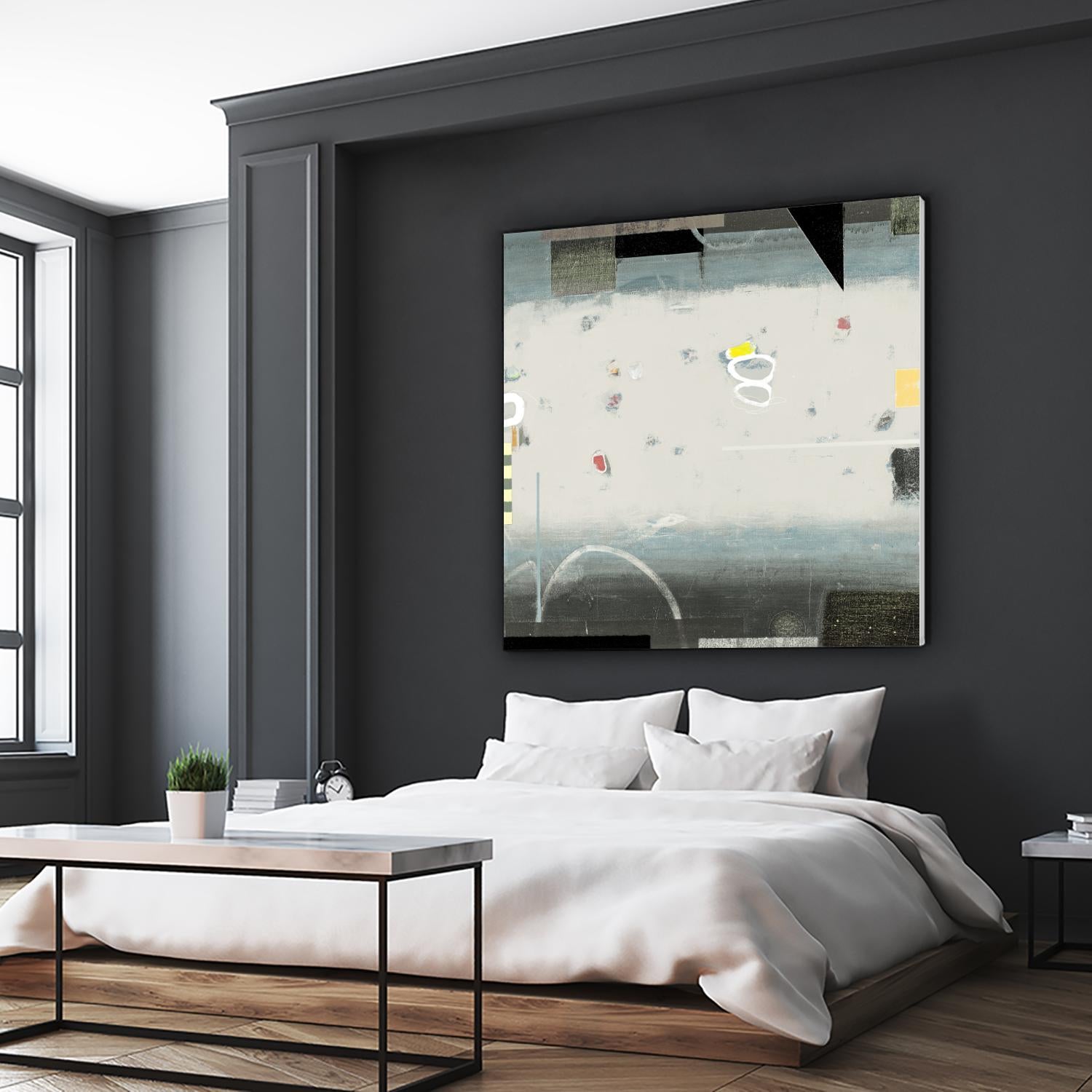 Silver Beach A by David Dauncey on GIANT ART - black abstract