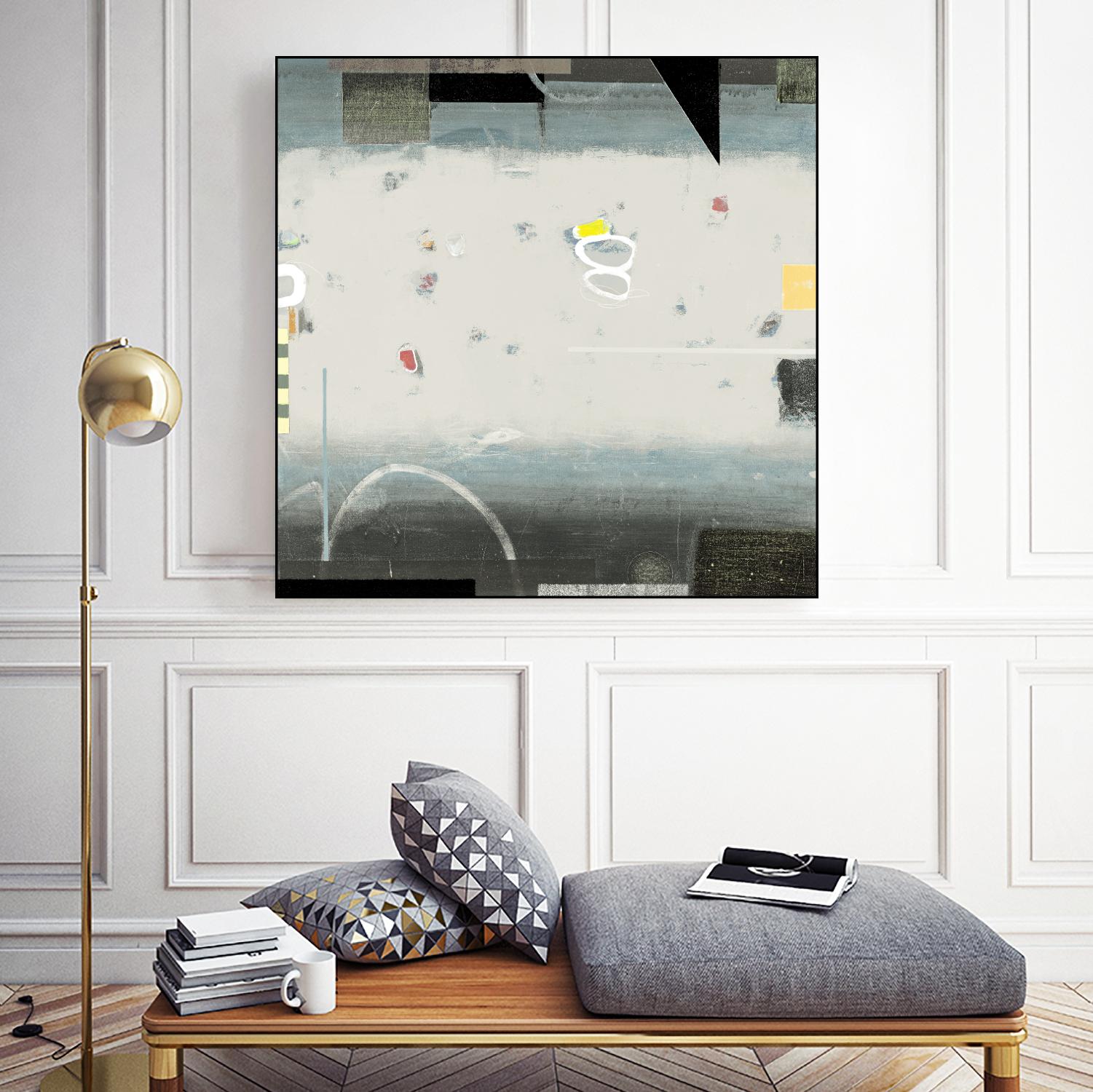 Silver Beach A by David Dauncey on GIANT ART - black abstract