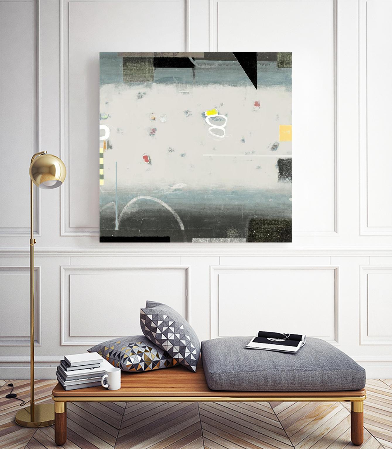 Silver Beach A by David Dauncey on GIANT ART - black abstract