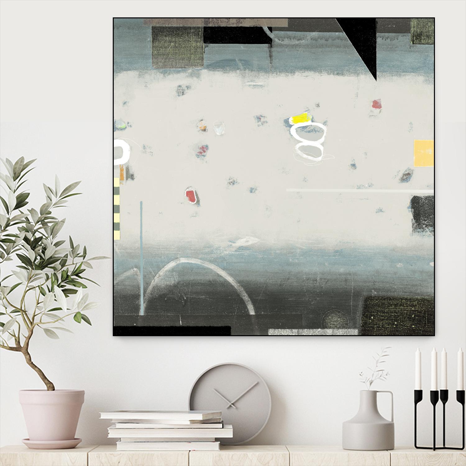 Silver Beach A by David Dauncey on GIANT ART - black abstract