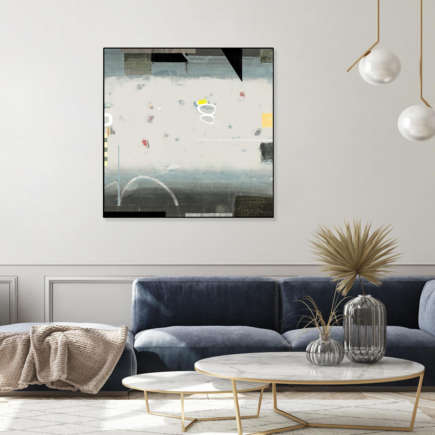 Silver Beach A by David Dauncey on GIANT ART - black abstract