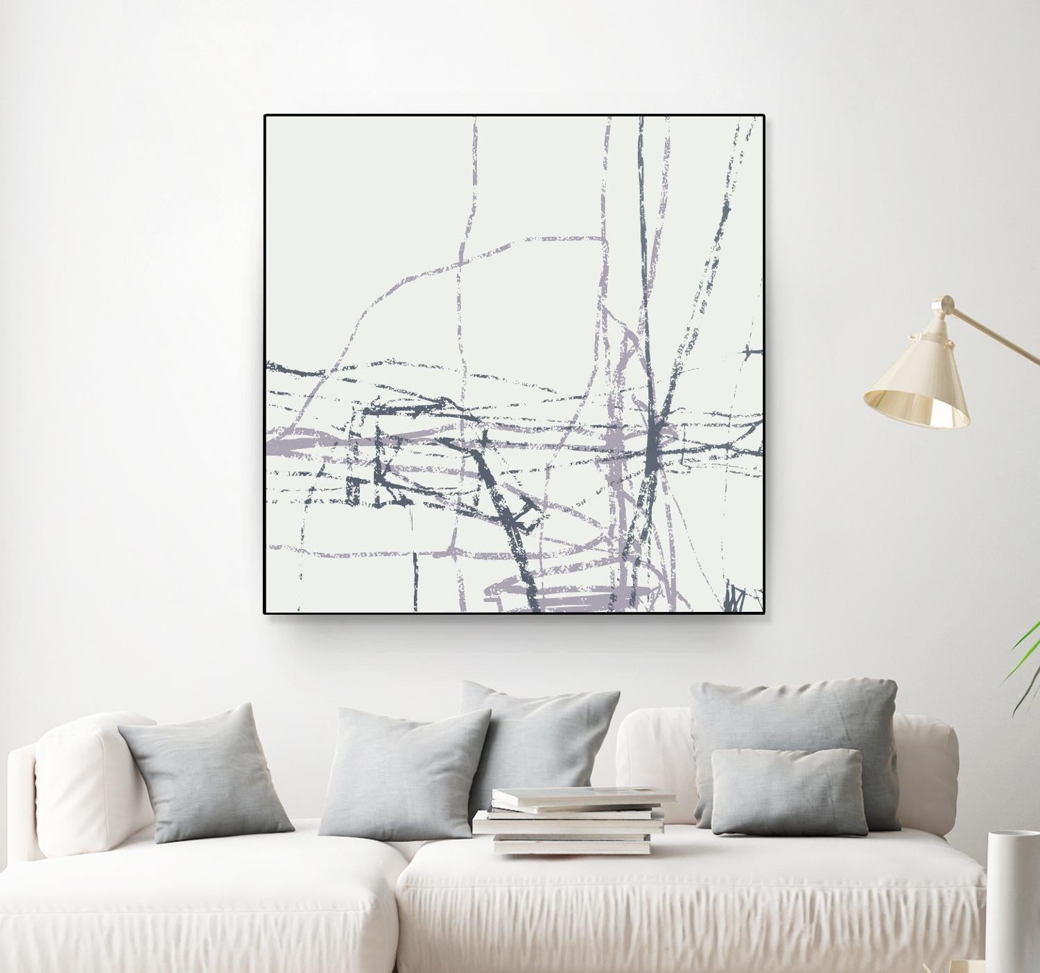 Chalk Doodles H by Gregory Garrett on GIANT ART - beige abstract