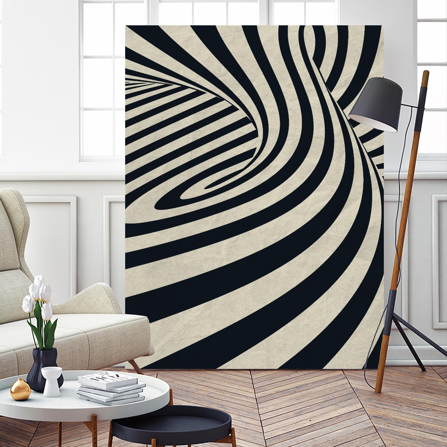 Black Swirls D by THE Studio on GIANT ART - beige abstract