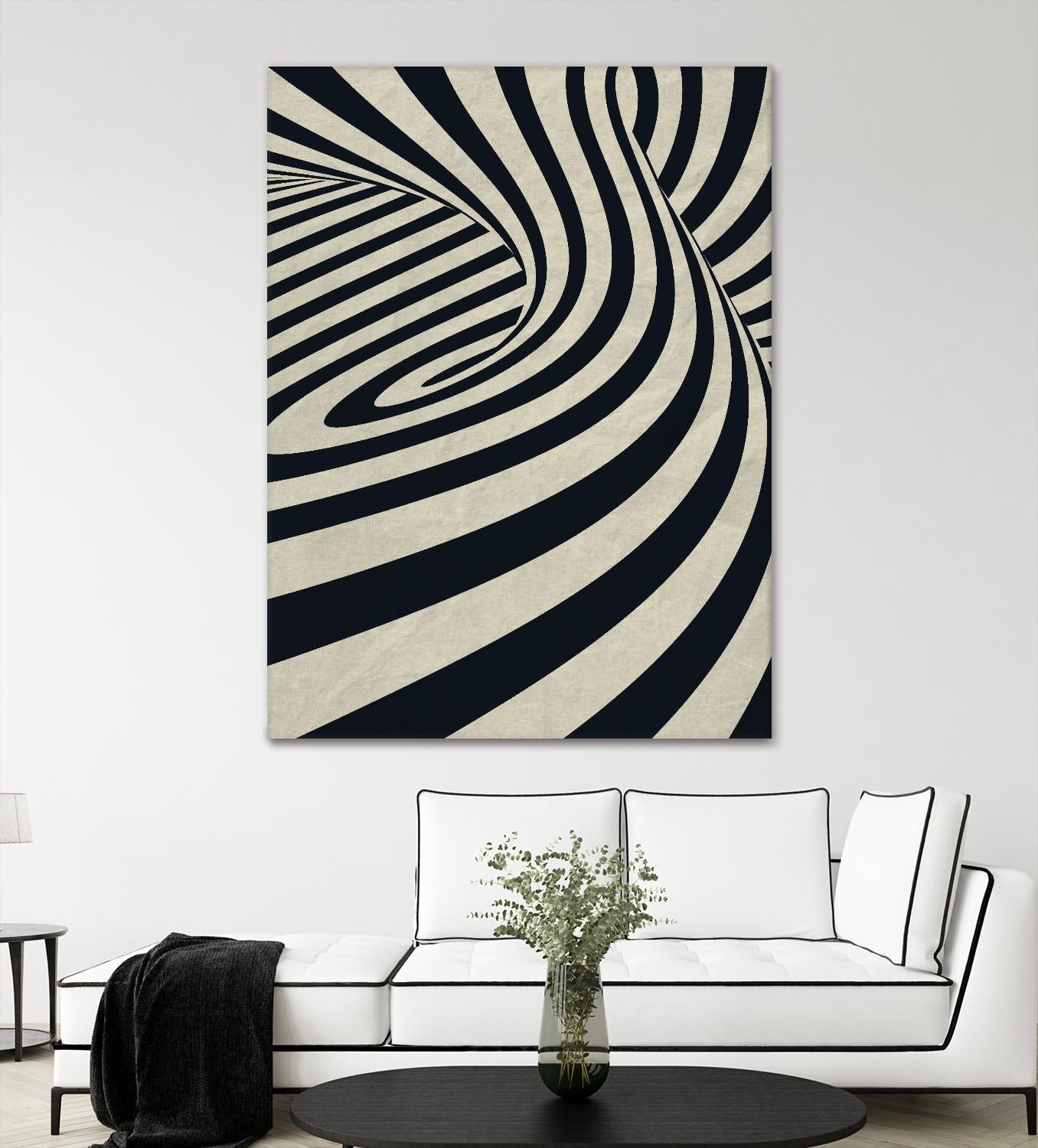 Black Swirls D by THE Studio on GIANT ART - beige abstract
