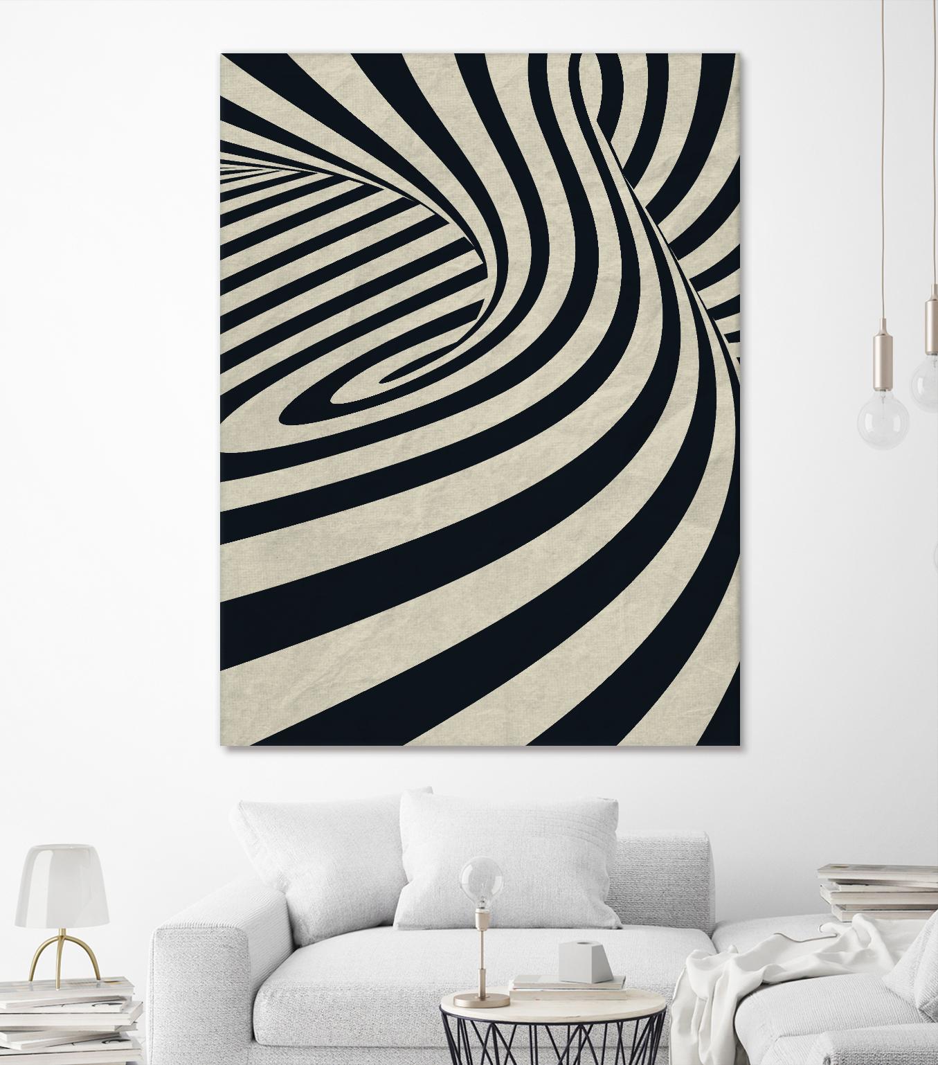 Black Swirls D by THE Studio on GIANT ART - beige abstract