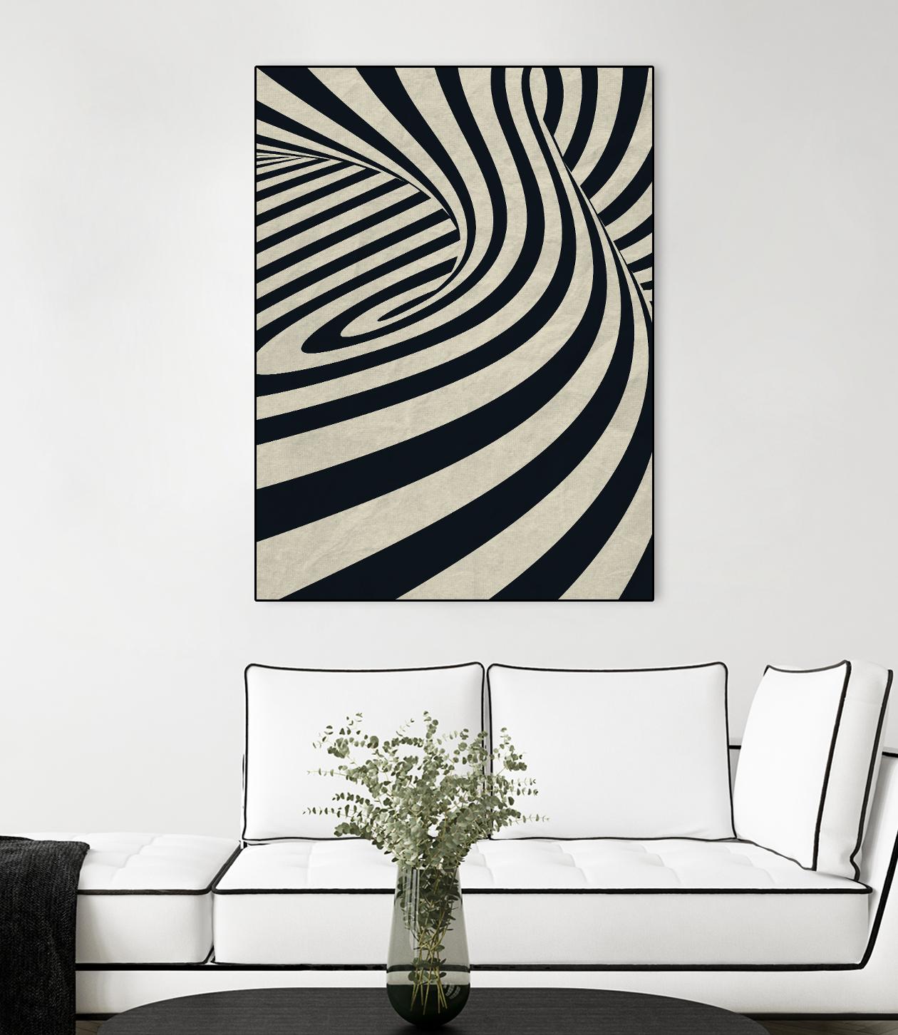 Black Swirls D by THE Studio on GIANT ART - beige abstract