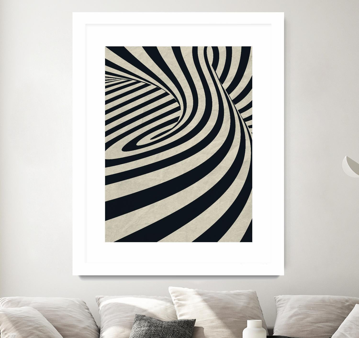 Black Swirls D by THE Studio on GIANT ART - beige abstract