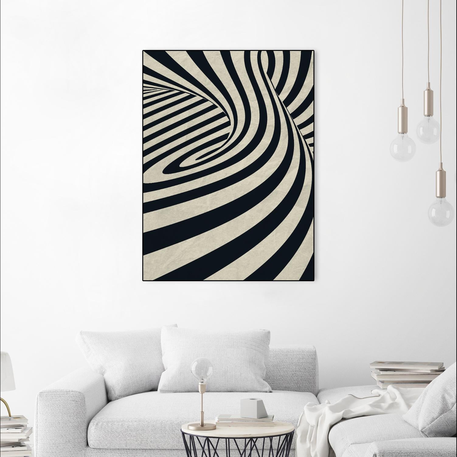 Black Swirls D by THE Studio on GIANT ART - beige abstract