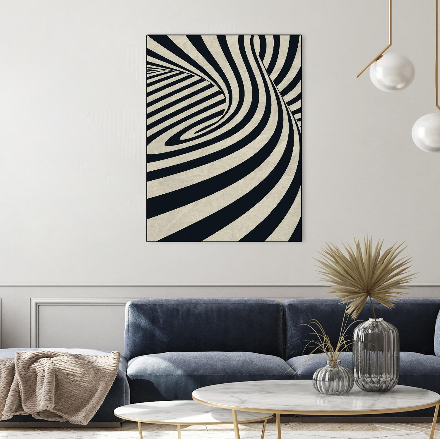 Black Swirls D by THE Studio on GIANT ART - beige abstract