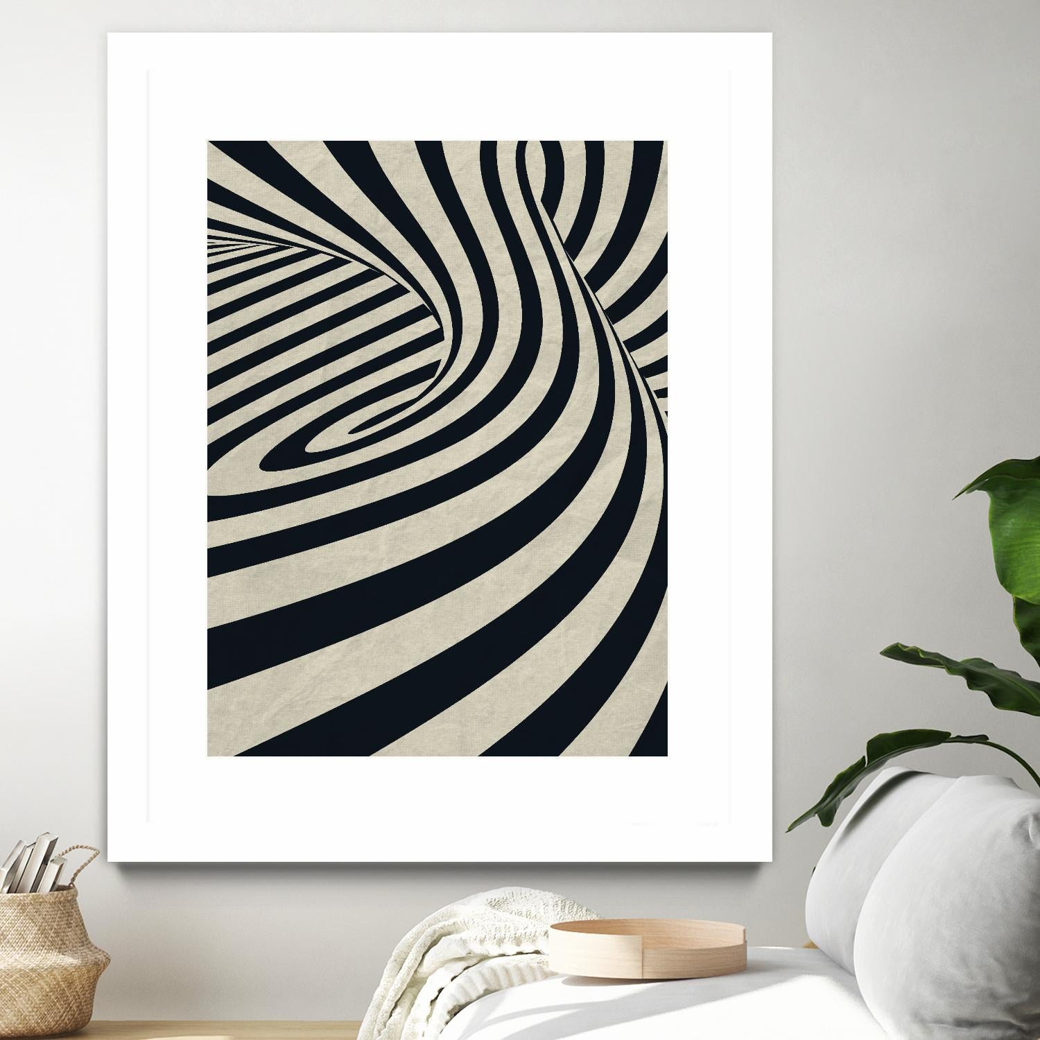 Black Swirls D by THE Studio on GIANT ART - beige abstract
