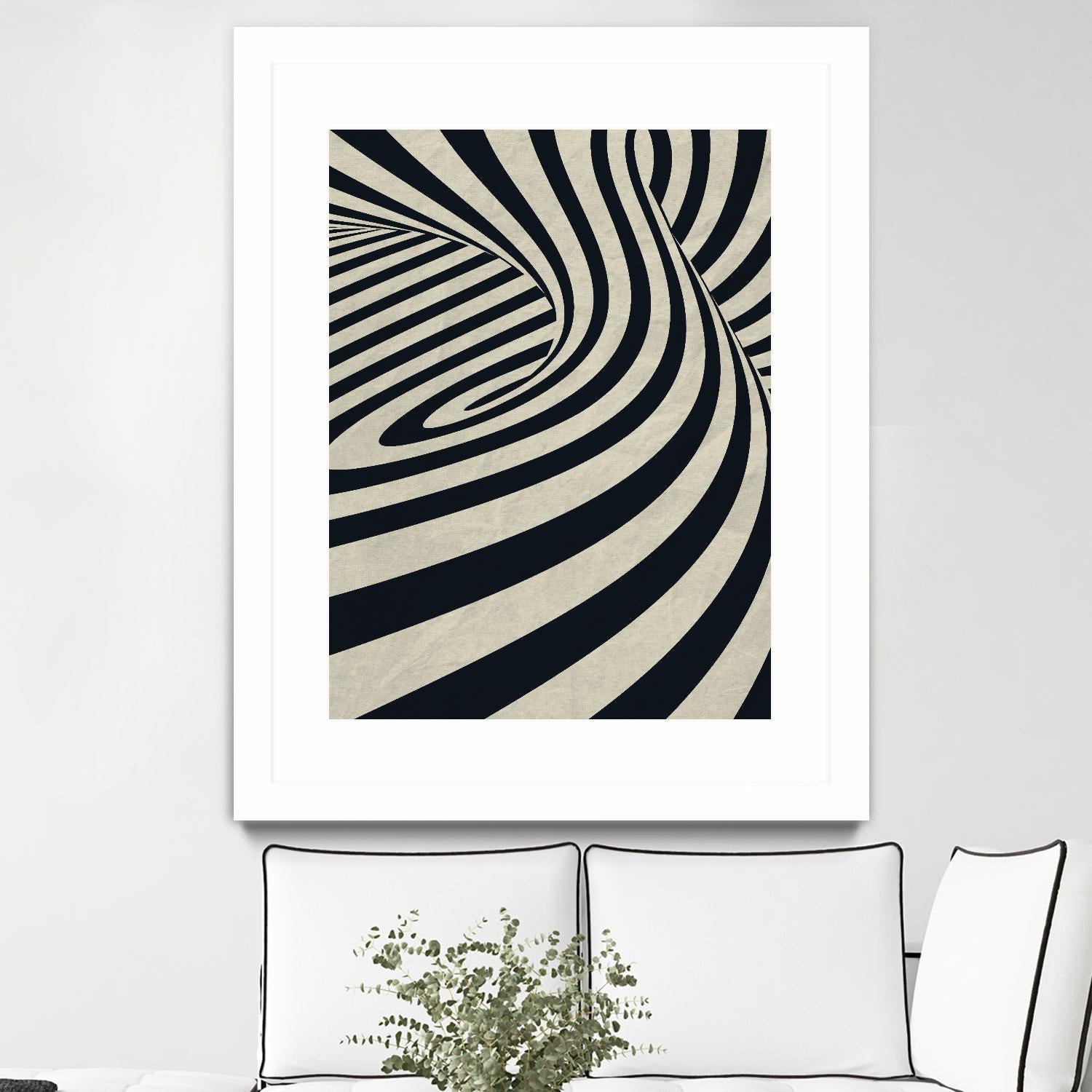 Black Swirls D by THE Studio on GIANT ART - beige abstract