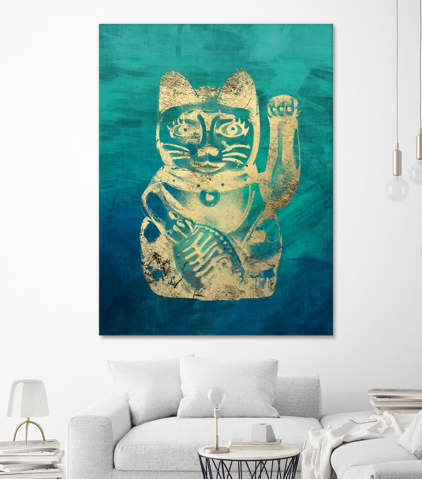 Lucky Cat by THE Studio on GIANT ART - beige oriental