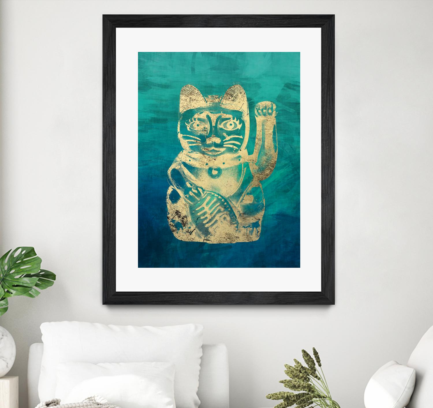 Lucky Cat by THE Studio on GIANT ART - beige oriental