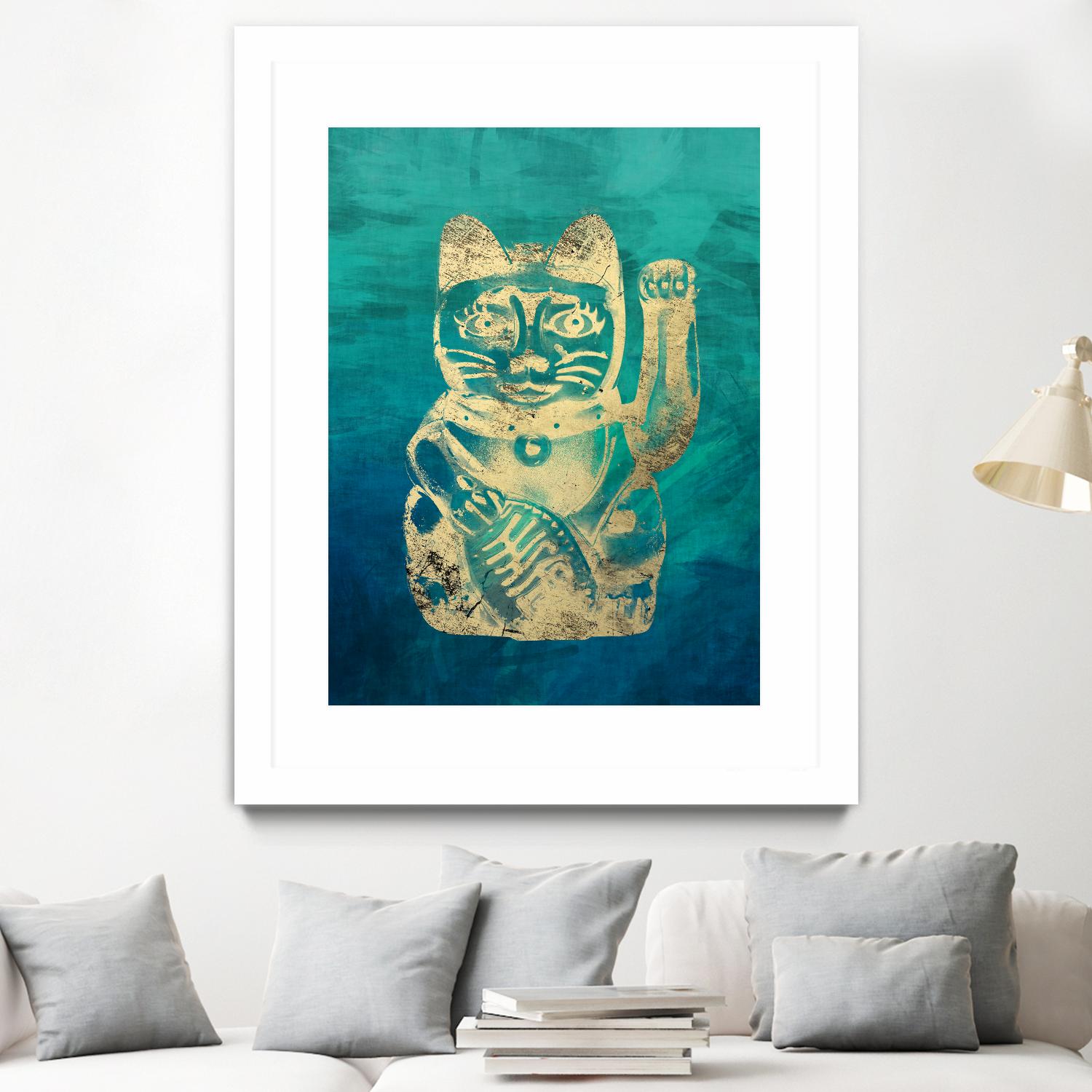 Lucky Cat by THE Studio on GIANT ART - beige oriental