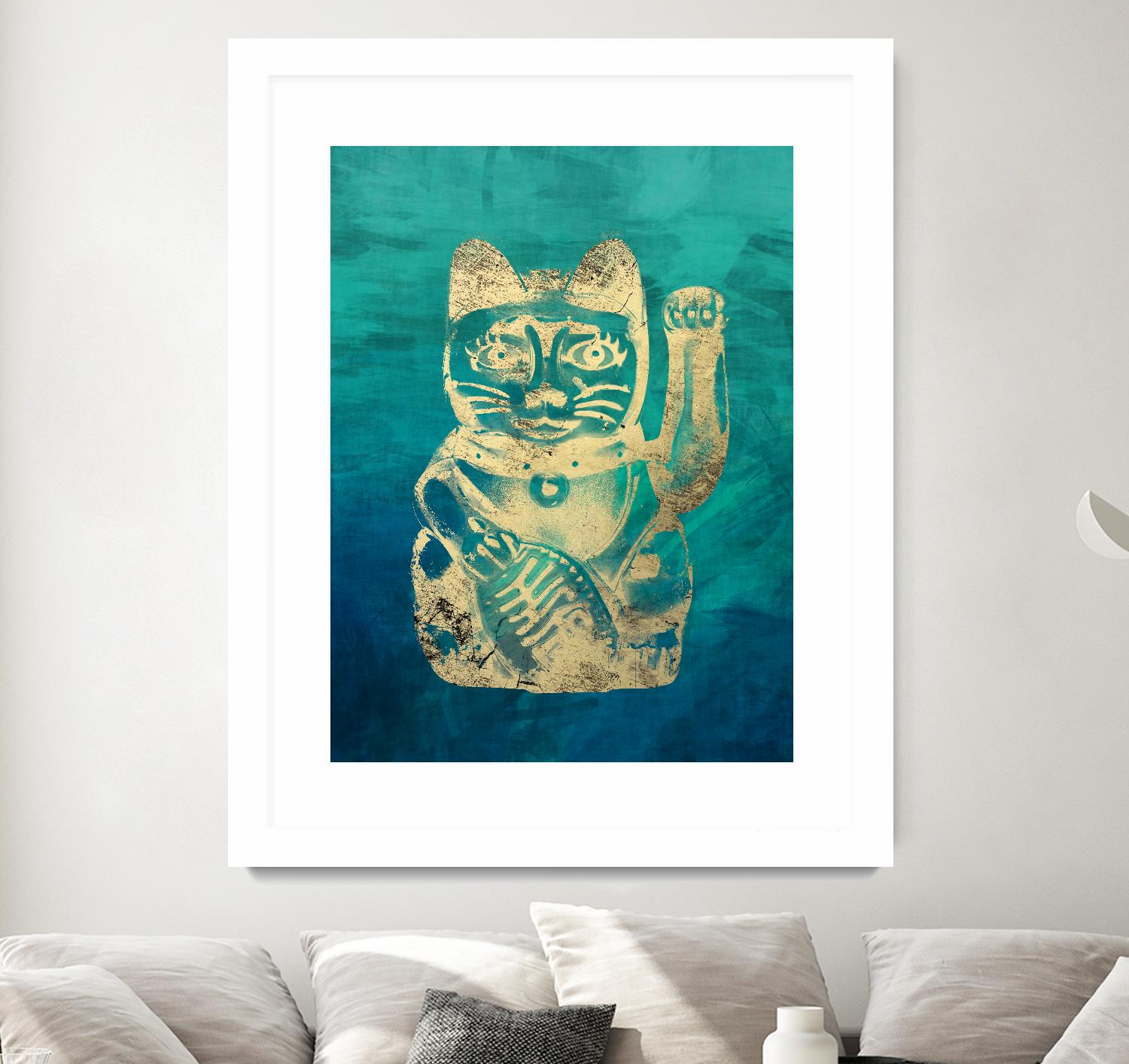 Lucky Cat by THE Studio on GIANT ART - beige oriental