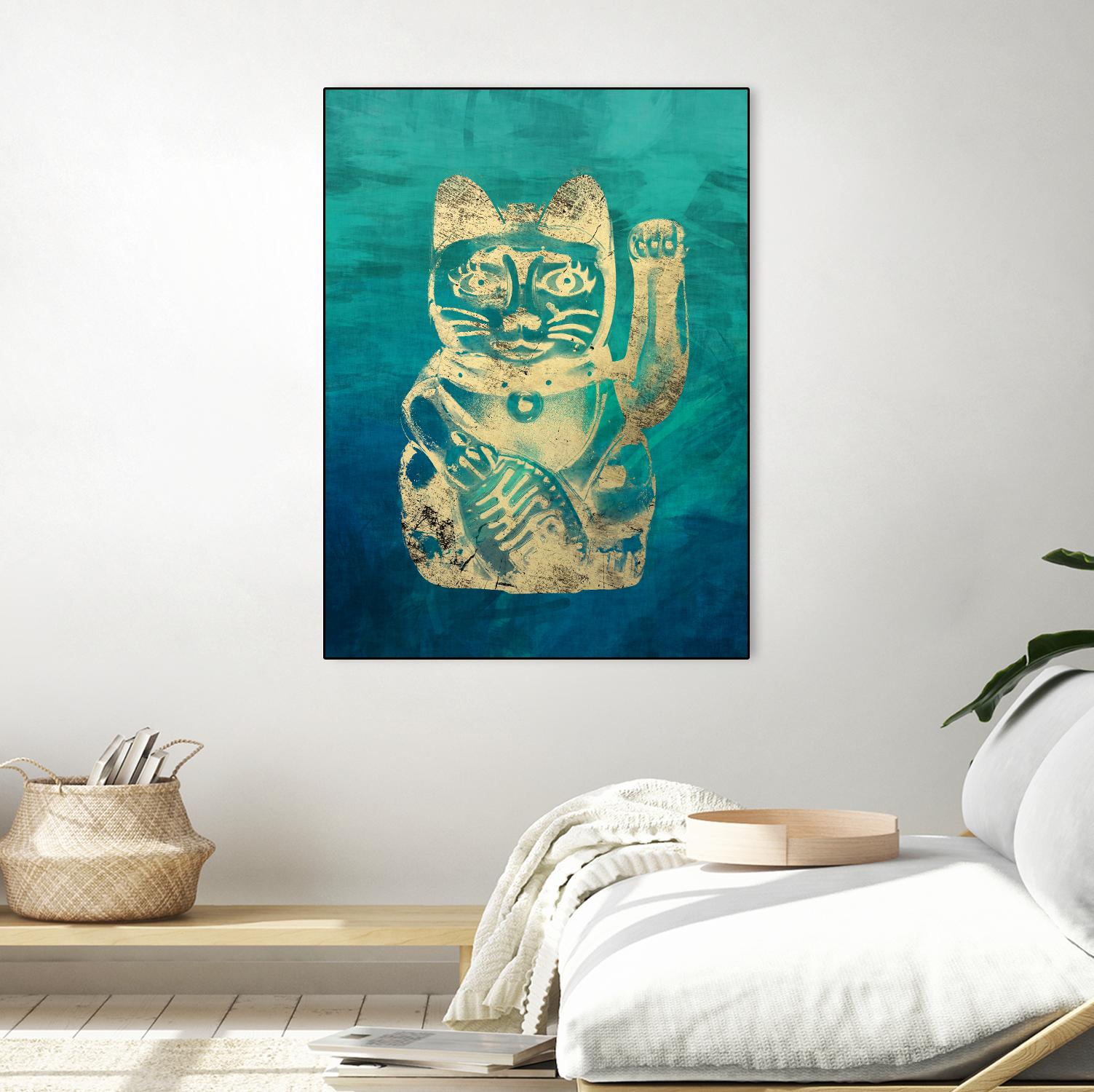 Lucky Cat by THE Studio on GIANT ART - beige oriental