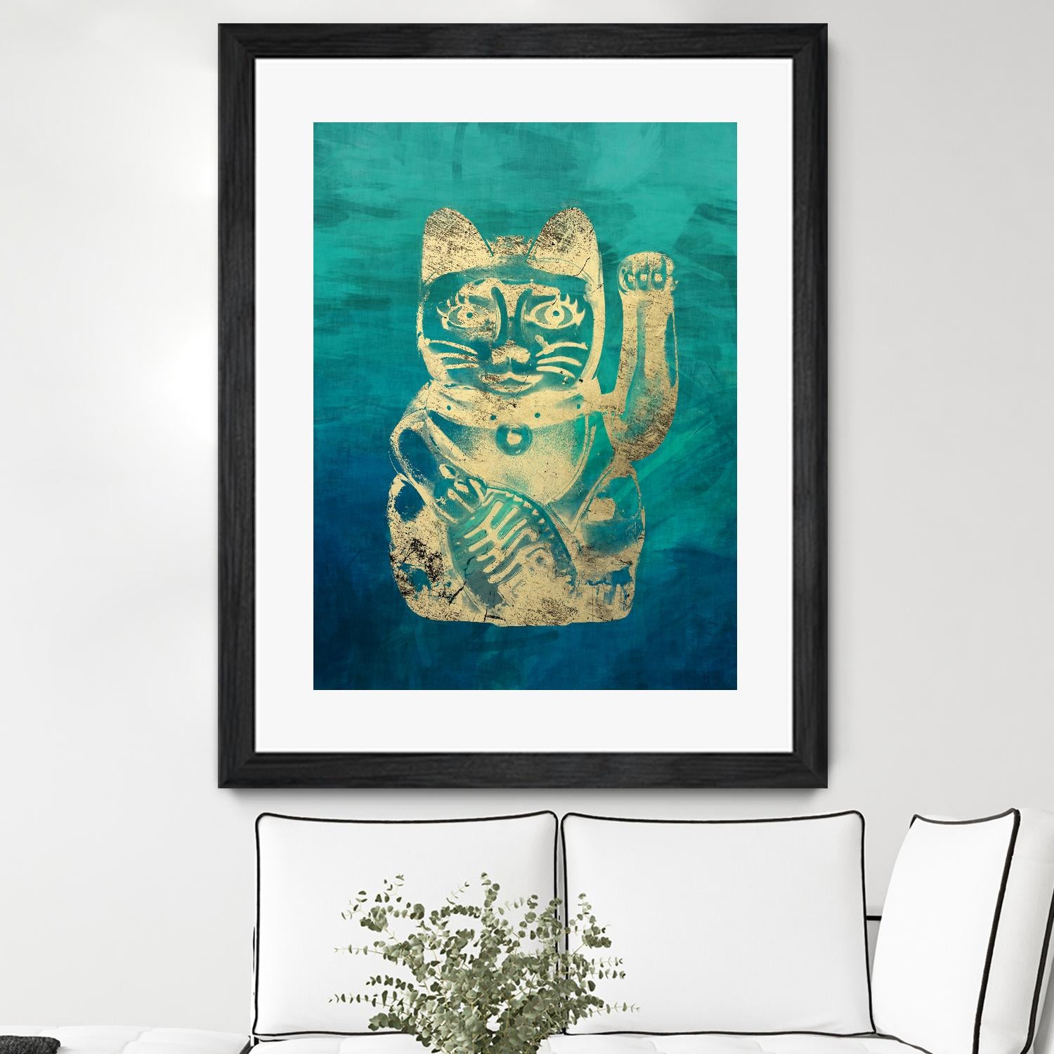 Lucky Cat by THE Studio on GIANT ART - beige oriental