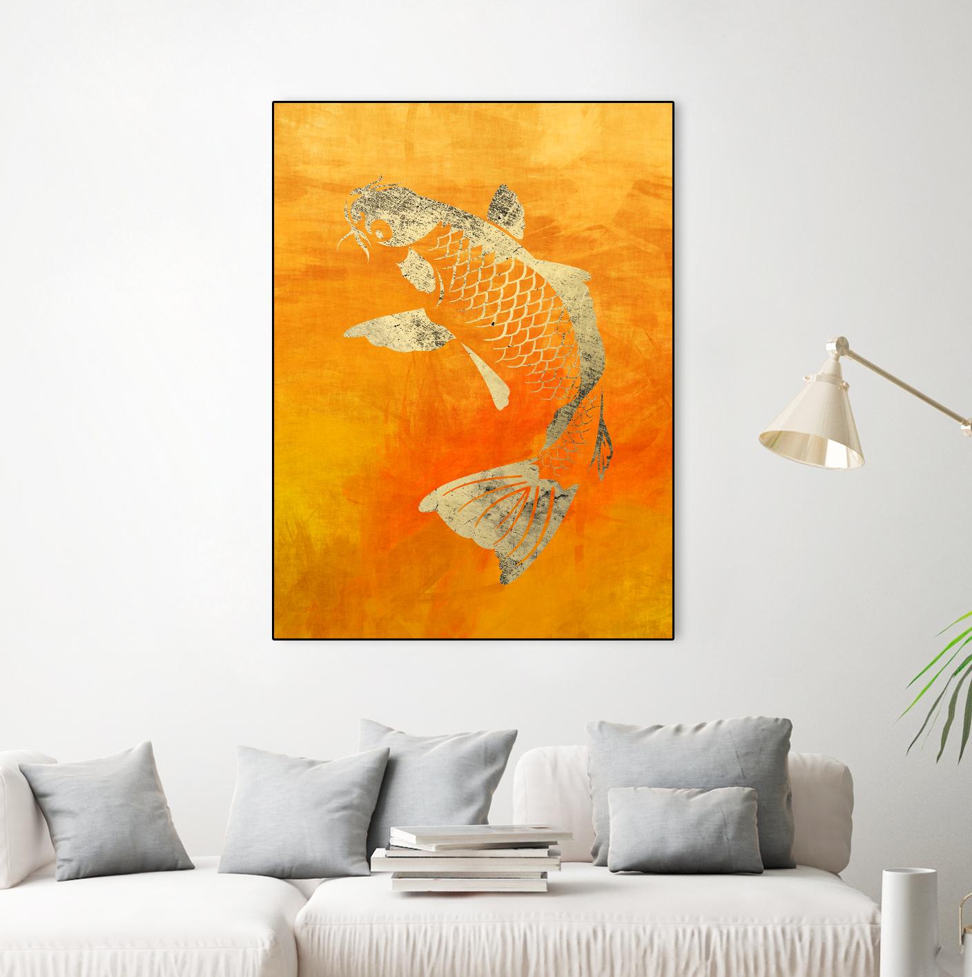 Koi by THE Studio on GIANT ART - beige oriental
