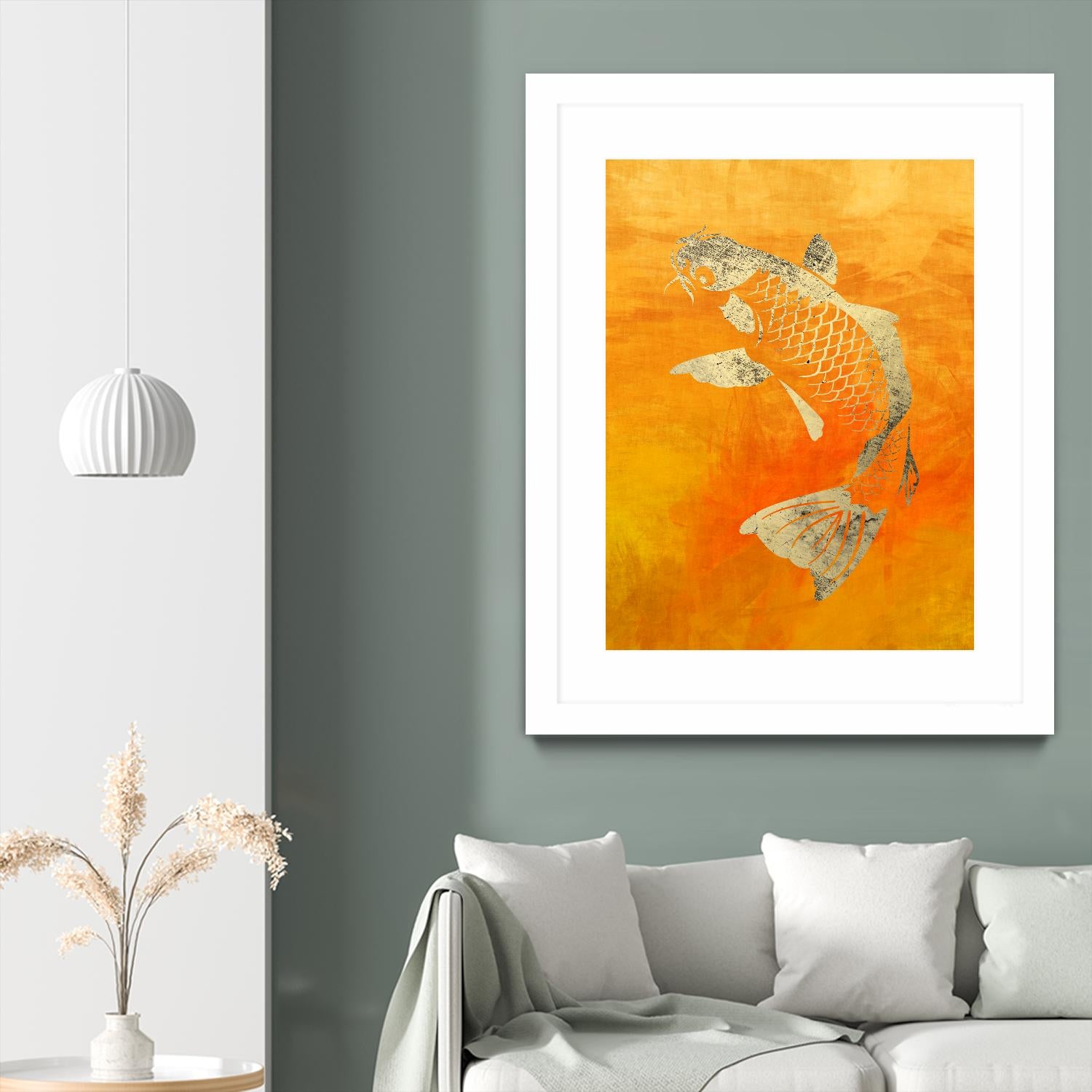 Koi by THE Studio on GIANT ART - beige oriental
