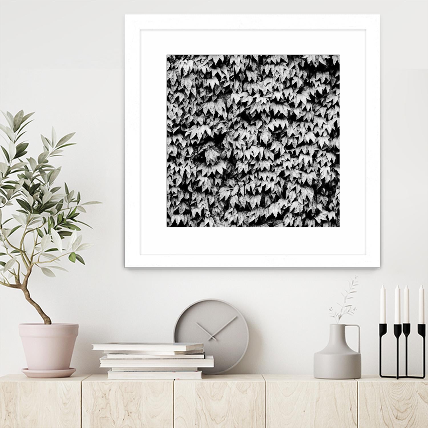 Wall of Leaves by Kyle Goldie on GIANT ART - white photo art