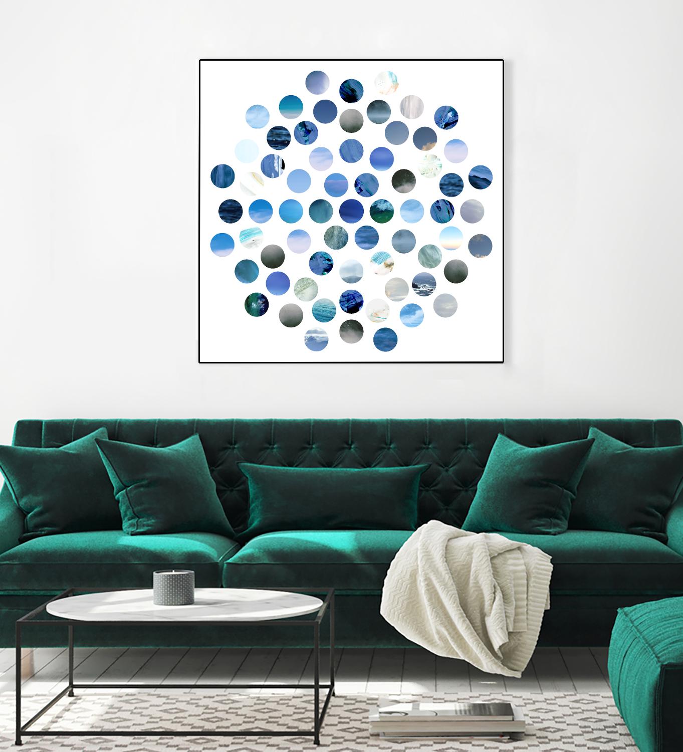 Circle Grid D by THE Studio on GIANT ART - blue abstract