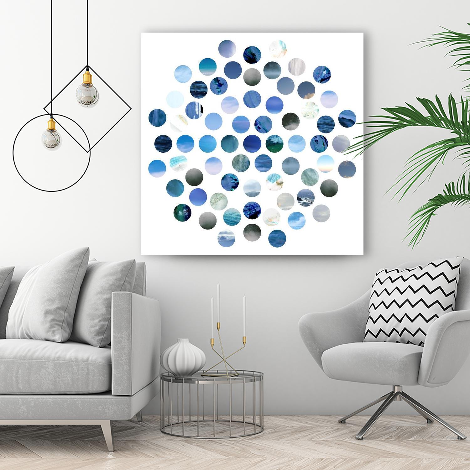 Circle Grid D by THE Studio on GIANT ART - blue abstract