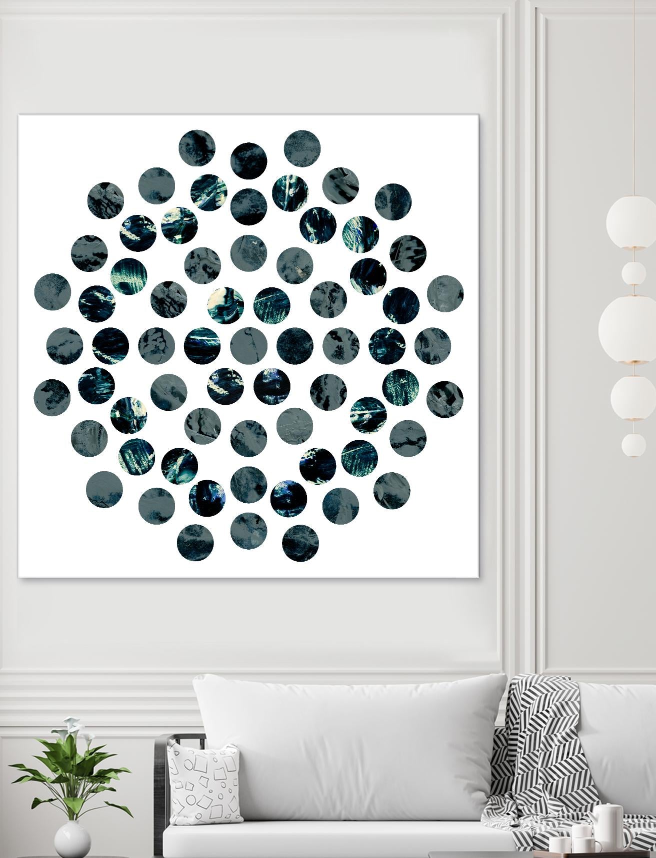 Circle Grid L by THE Studio on GIANT ART - grey abstract