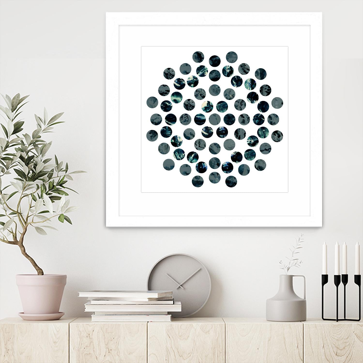 Circle Grid L by THE Studio on GIANT ART - grey abstract