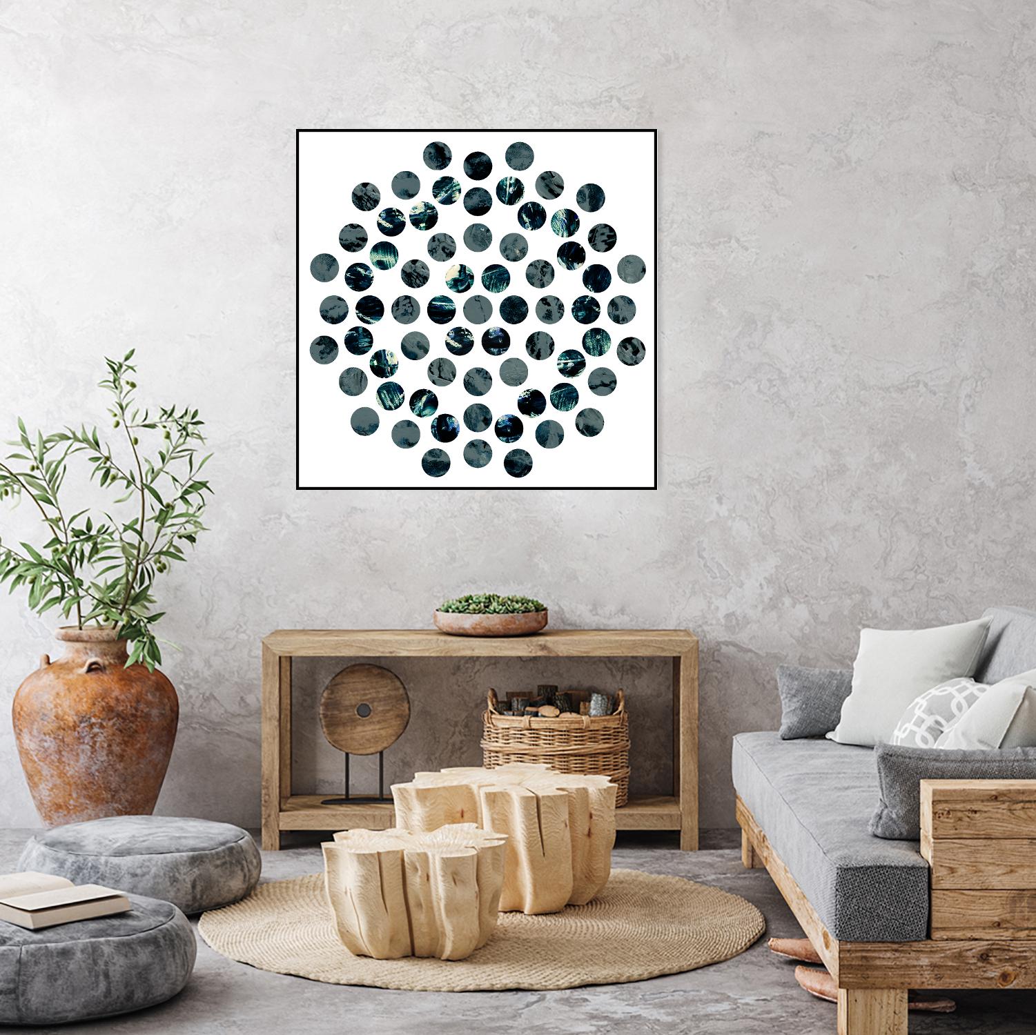 Circle Grid L by THE Studio on GIANT ART - grey abstract