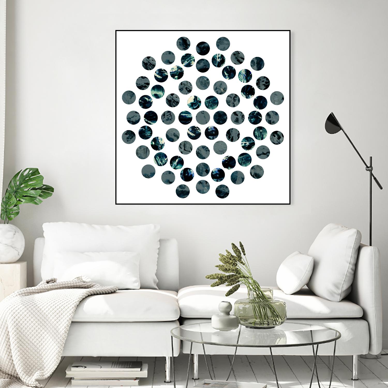Circle Grid L by THE Studio on GIANT ART - grey abstract
